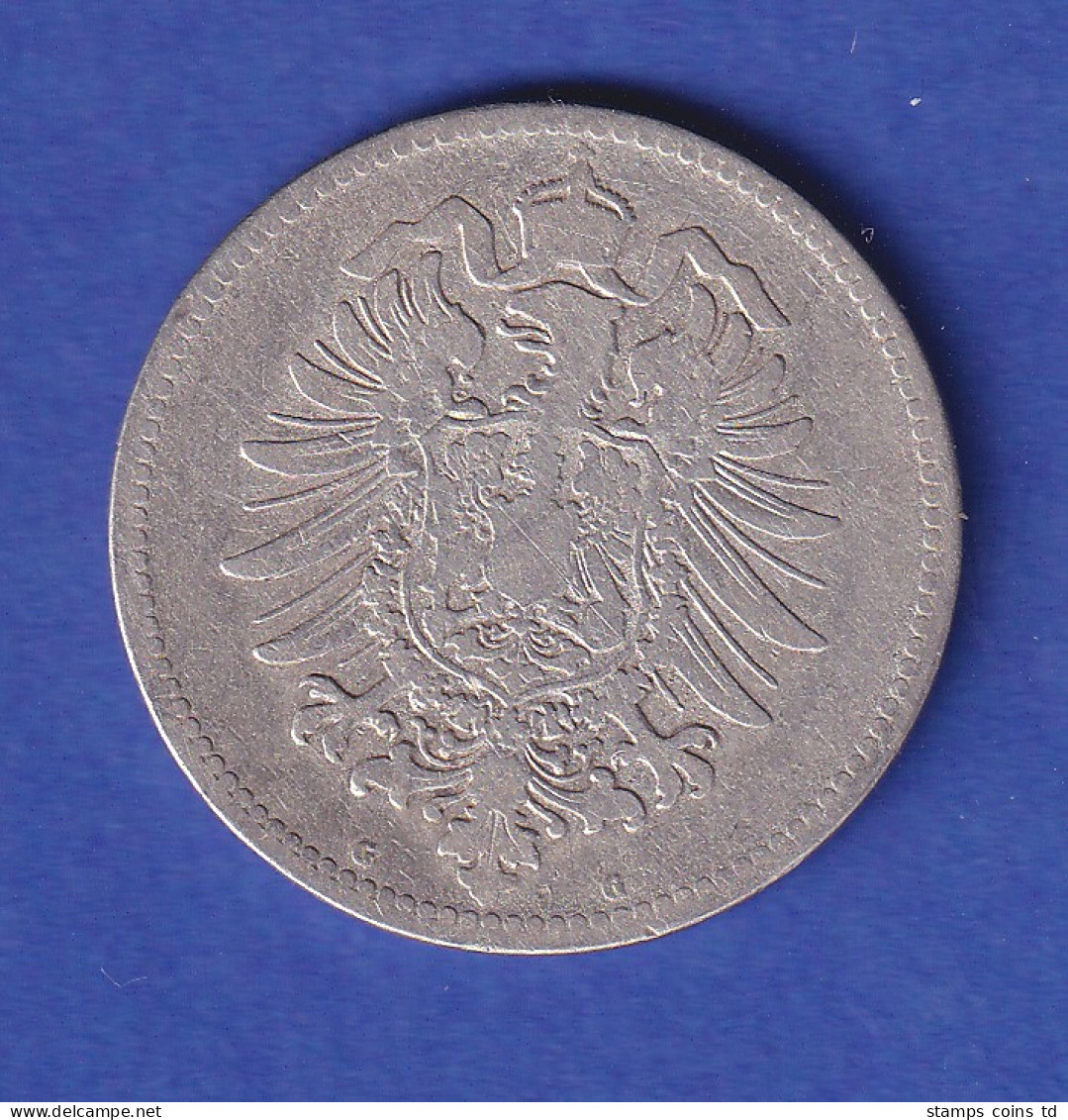 Deutsches Kaiserreich Silber-Kursmünze 1 Mark 1881 G S - Altri & Non Classificati