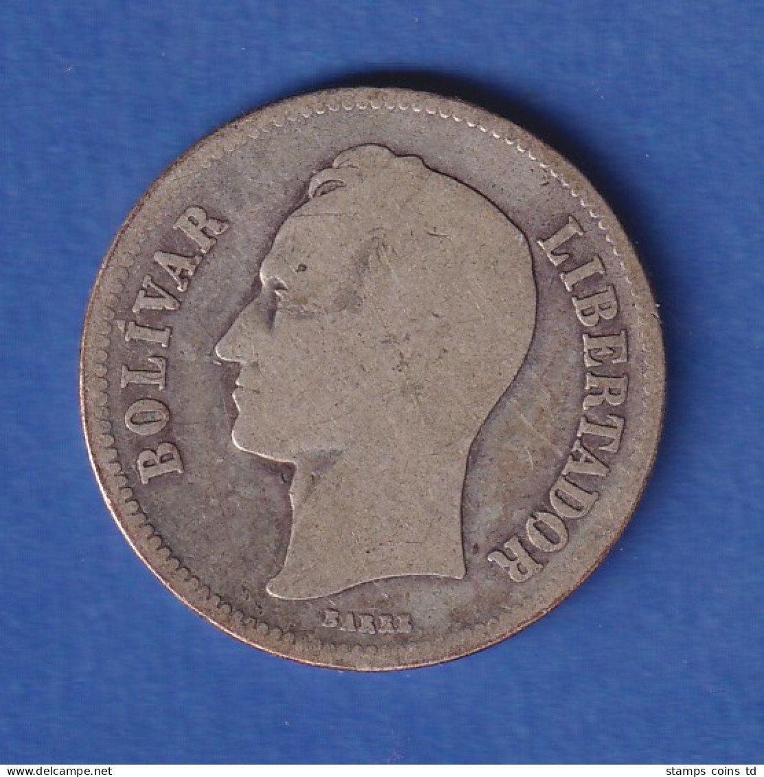 Venezuela 1936 Silber-Kursmünze 2 Bolivares 10g Ag835 - Altri – America