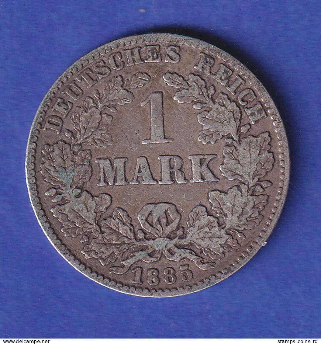 Deutsches Kaiserreich Silber-Kursmünze 1 Mark 1885 J Ss  - Altri & Non Classificati