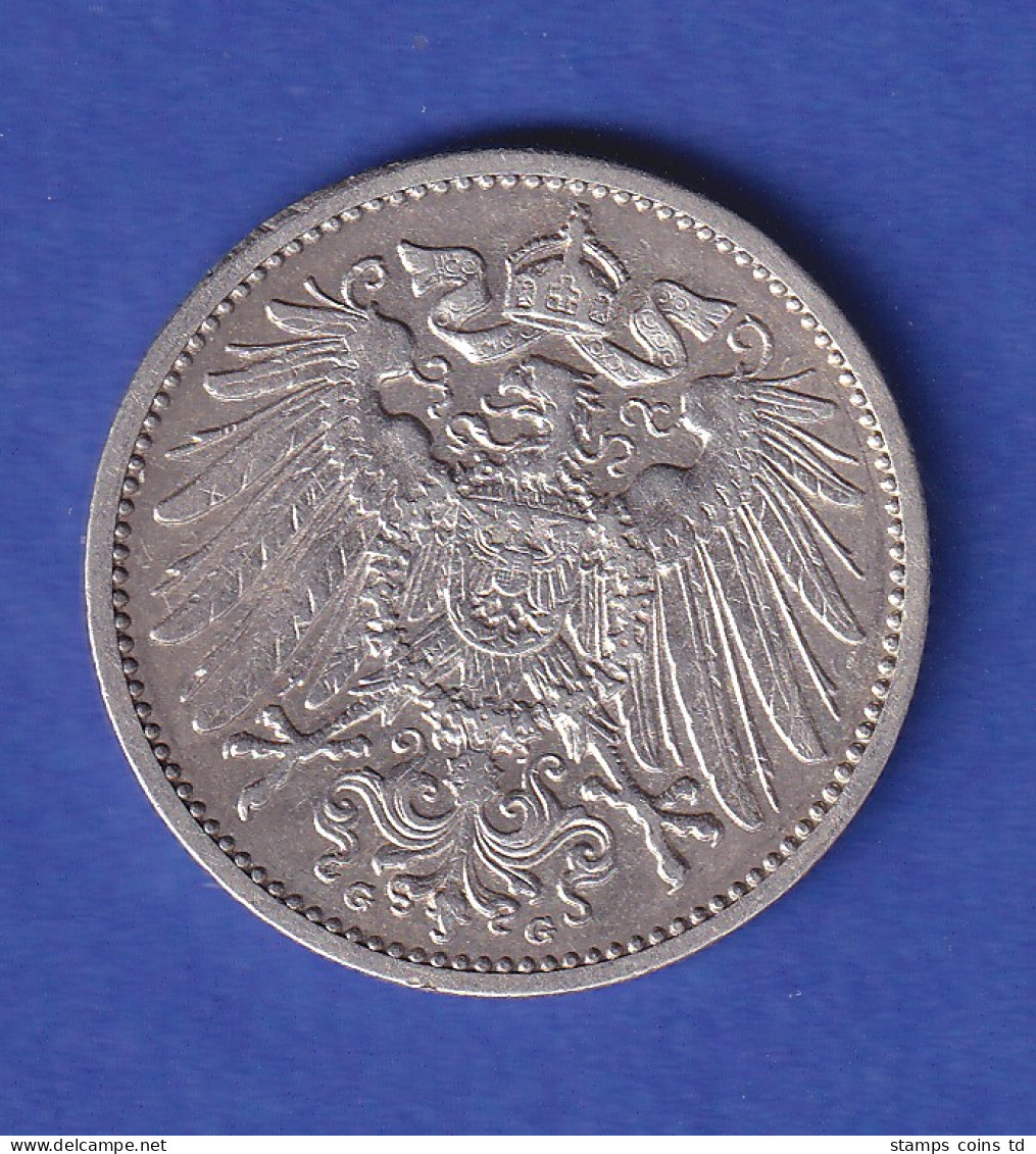 Deutsches Kaiserreich Silber-Kursmünze 1 Mark 1909 G Vz - Autres & Non Classés
