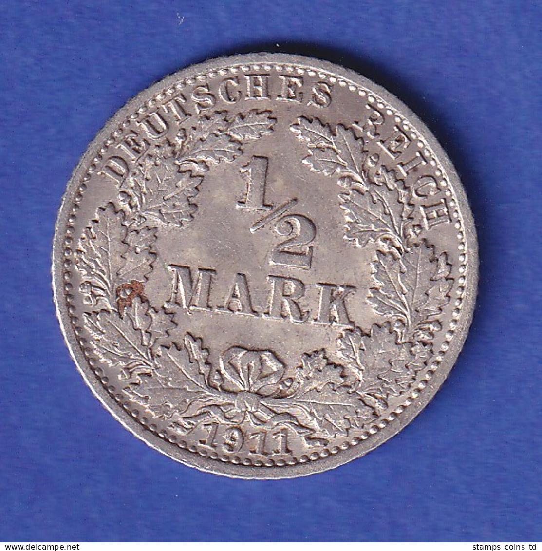 Deutsches Kaiserreich Silber-Kursmünze 1/2 Mark 1911 G Vz - Andere & Zonder Classificatie