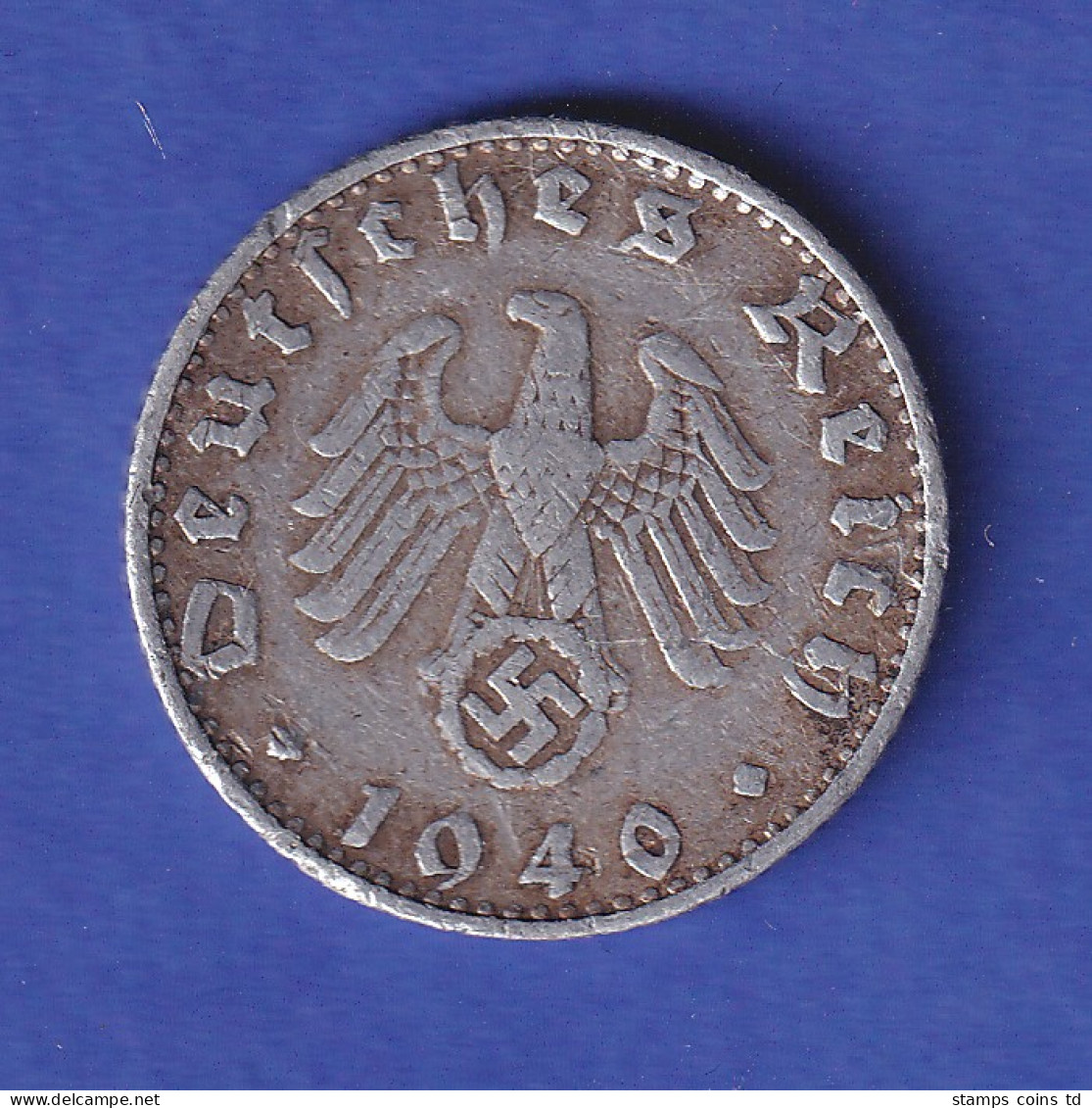 Deutsches Reich Aluminium-Kursmünze 50 Pfennig 1940 B - 5 Reichsmark