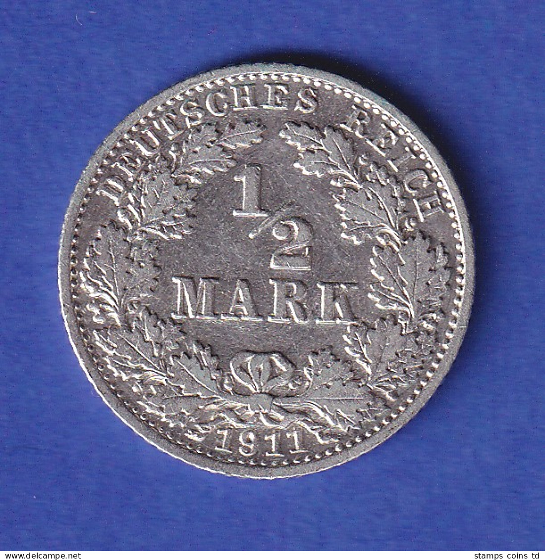 Deutsches Kaiserreich Silber-Kursmünze 1/2 Mark 1911 G - Vz - Autres & Non Classés