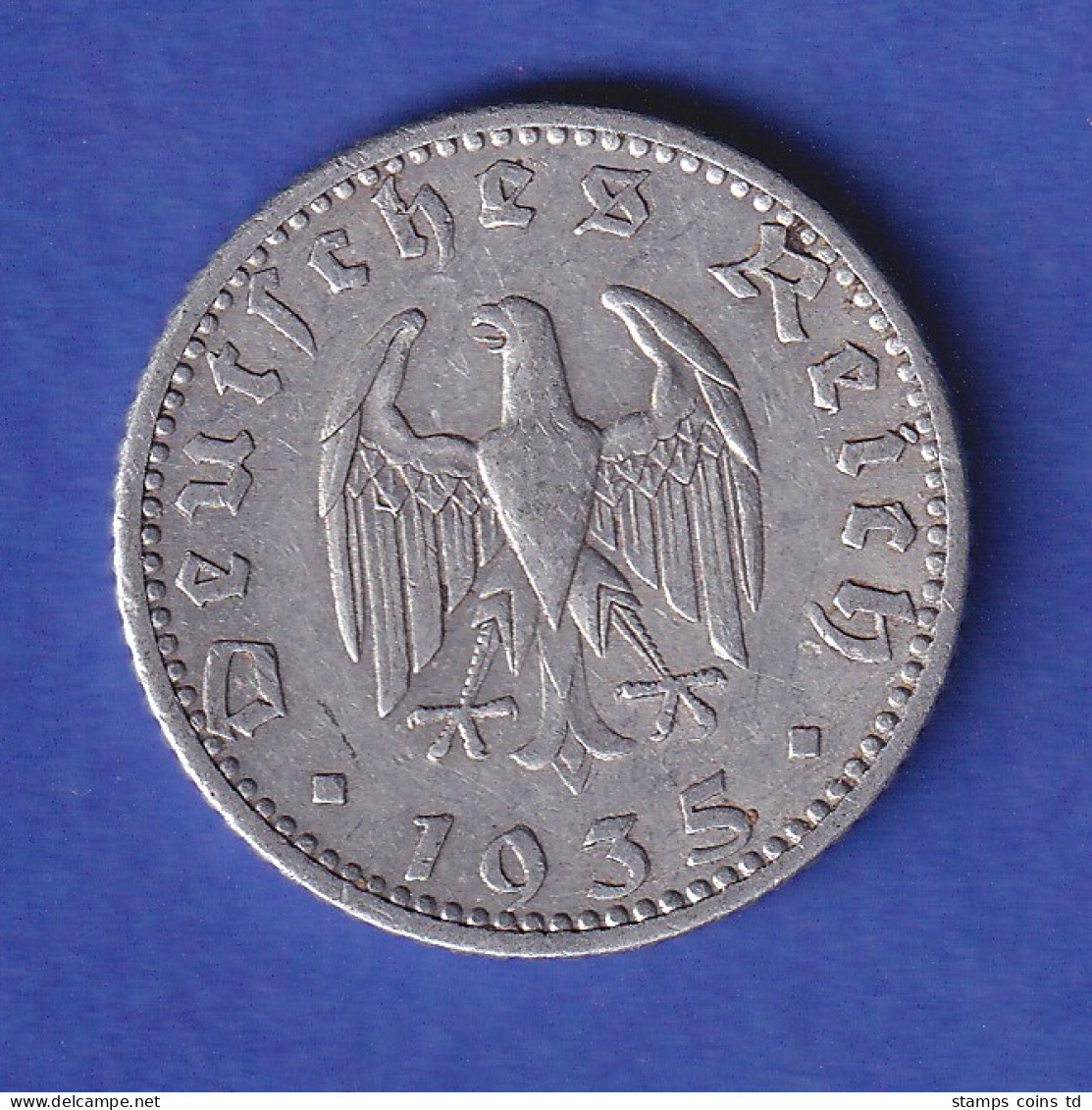 Deutsches Reich Aluminium-Kursmünze 50 Pfennig 1935 A - 5 Reichsmark