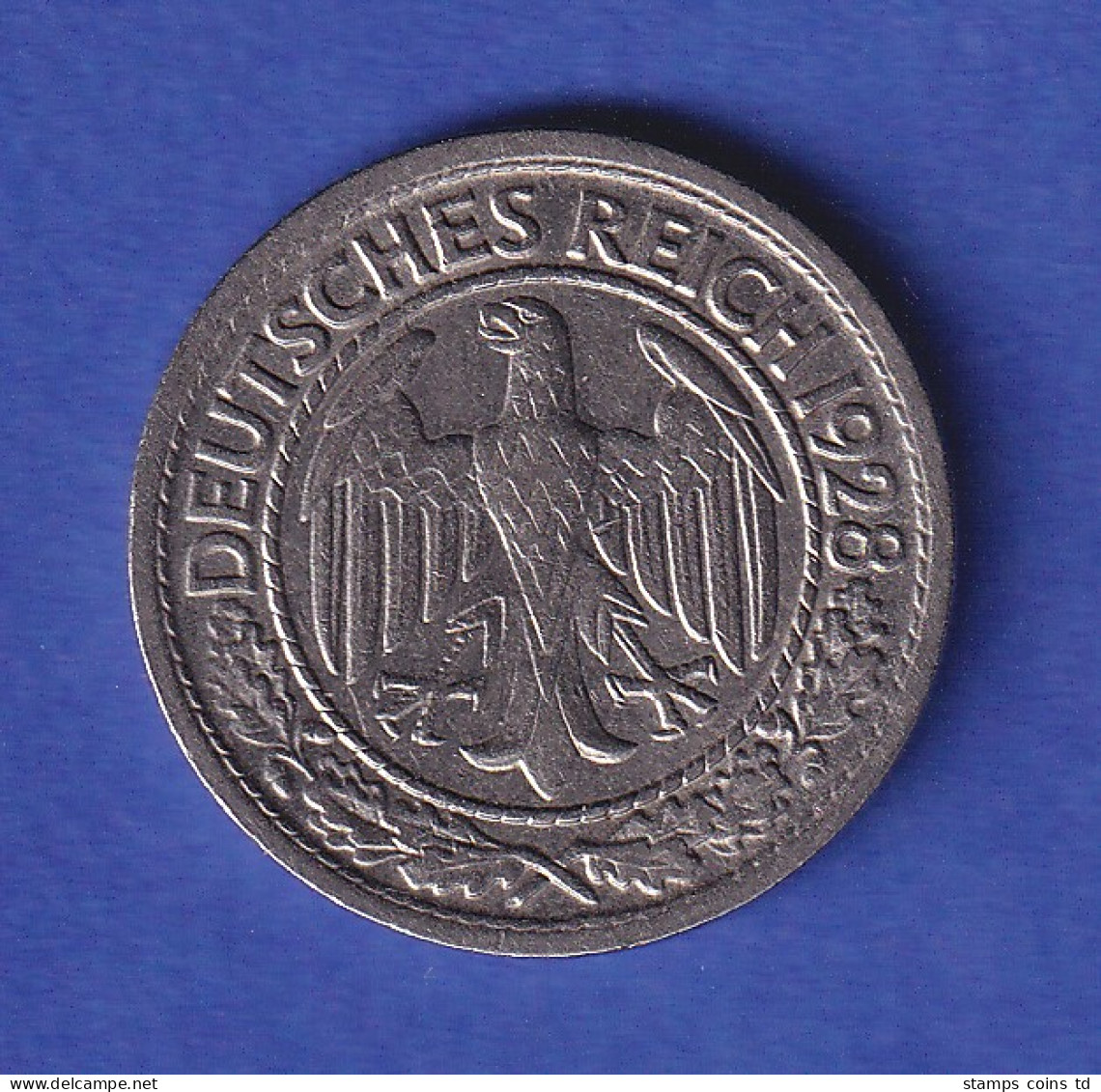 Deutsches Reich Kursmünze 50 Reichspfennig 1928 G Vz - Autres & Non Classés