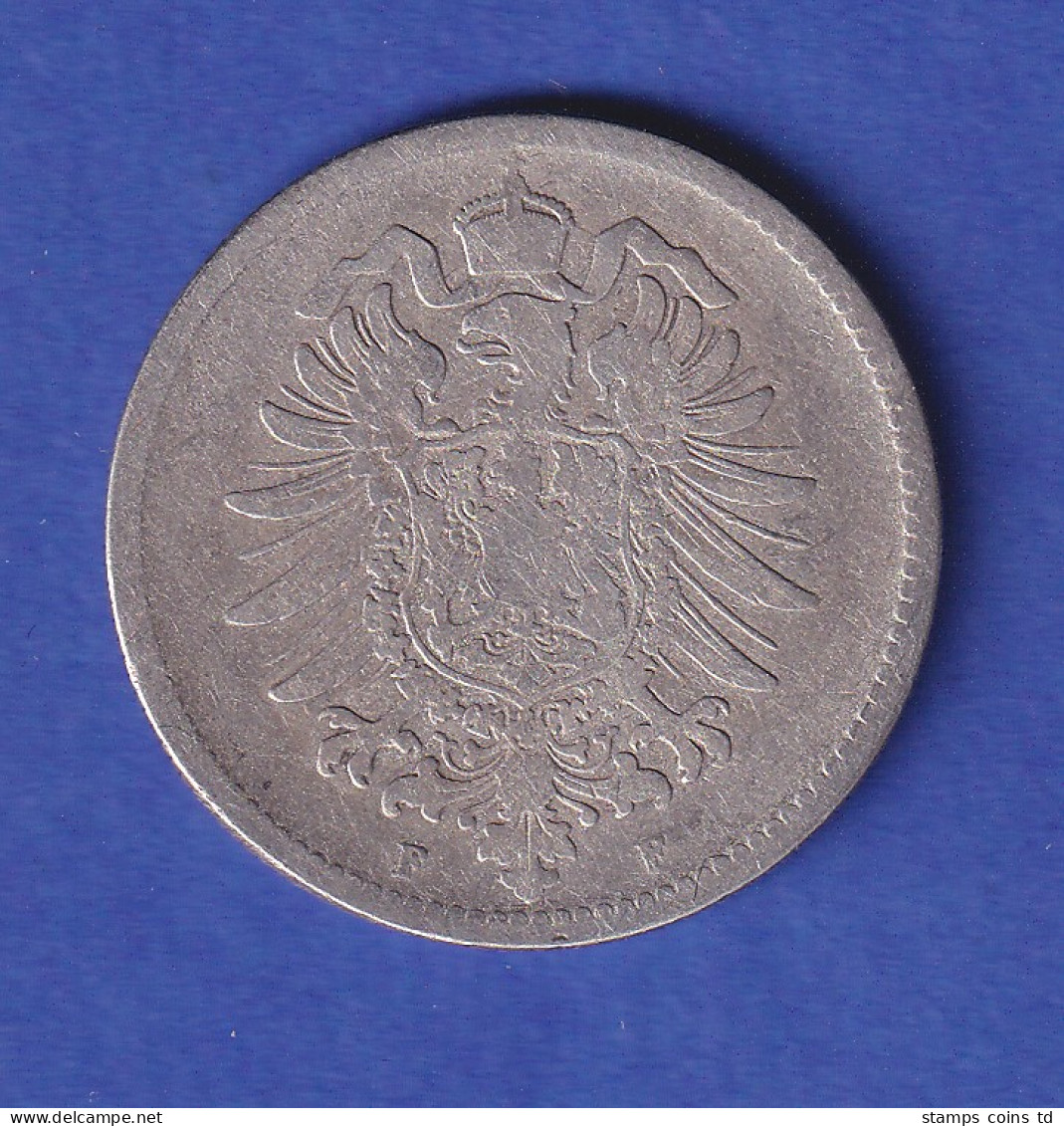 Deutsches Kaiserreich Silber-Kursmünze 1 Mark 1880 F S - Sonstige & Ohne Zuordnung