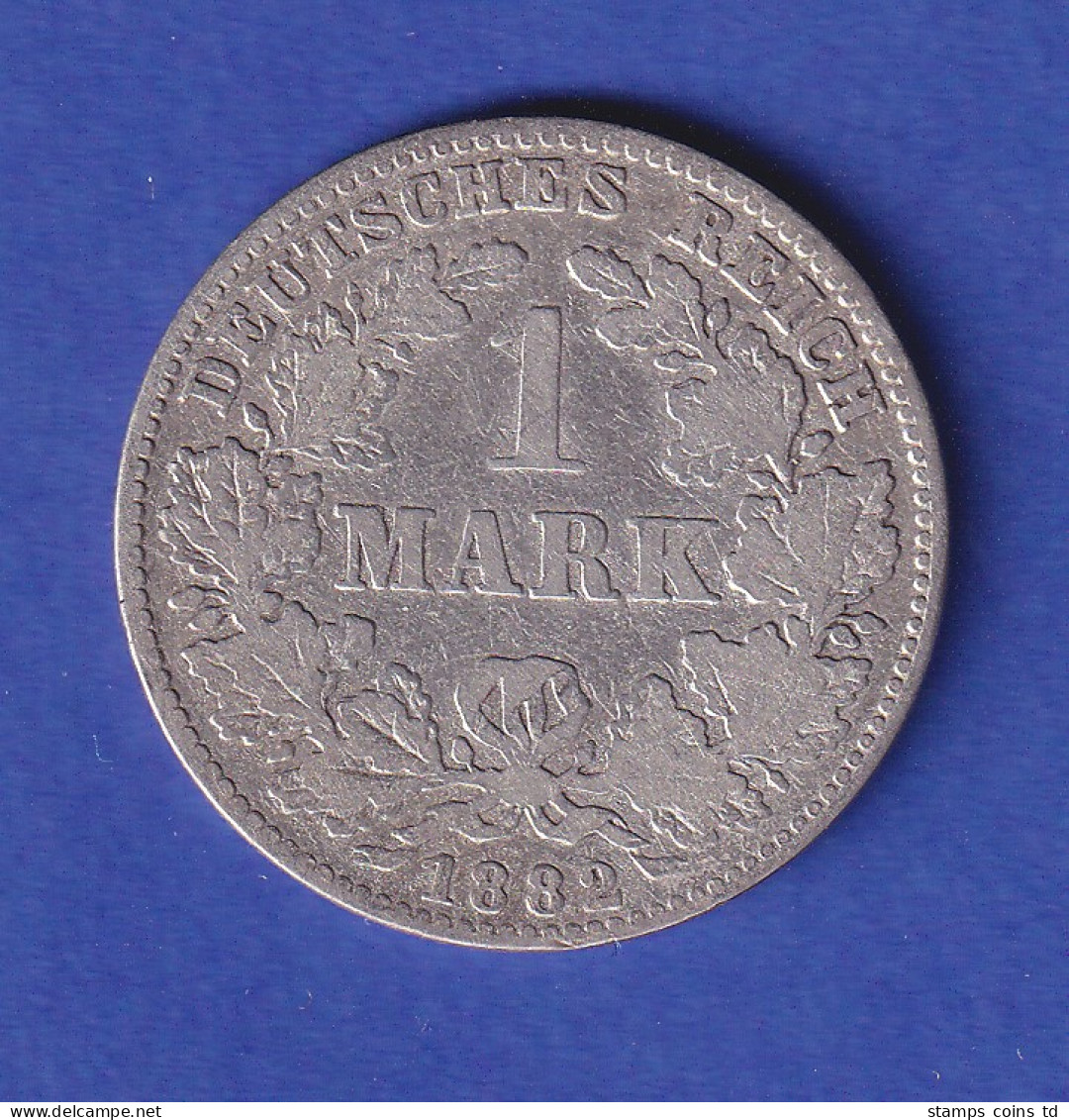 Deutsches Kaiserreich Silber-Kursmünze 1 Mark 1882 J S - Sonstige & Ohne Zuordnung