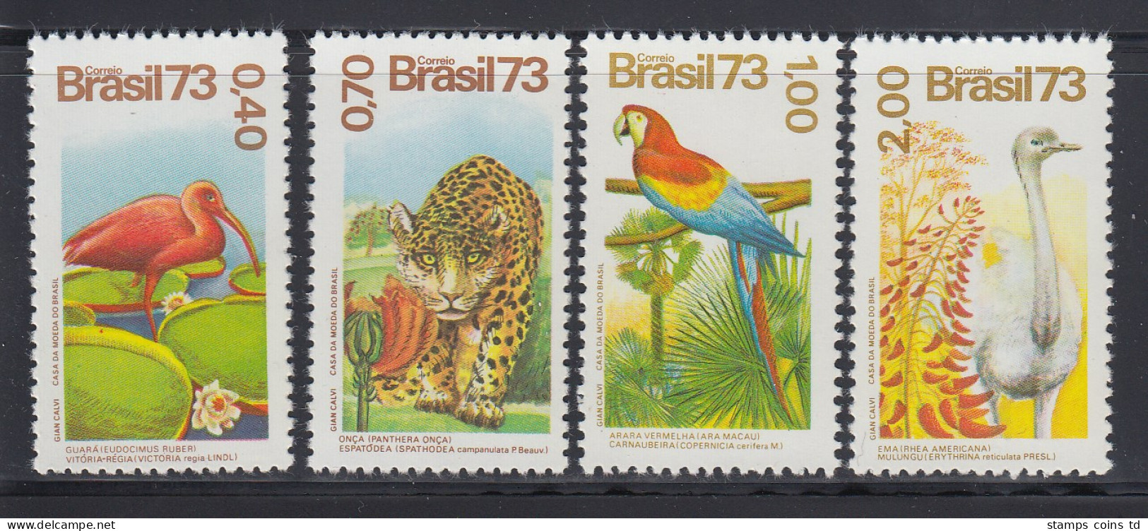 Brasilien 1973 Fauna Und Flora, Mi.-Nr. 1415-1418 **  Brasil RHM C-825-828 - Sonstige & Ohne Zuordnung