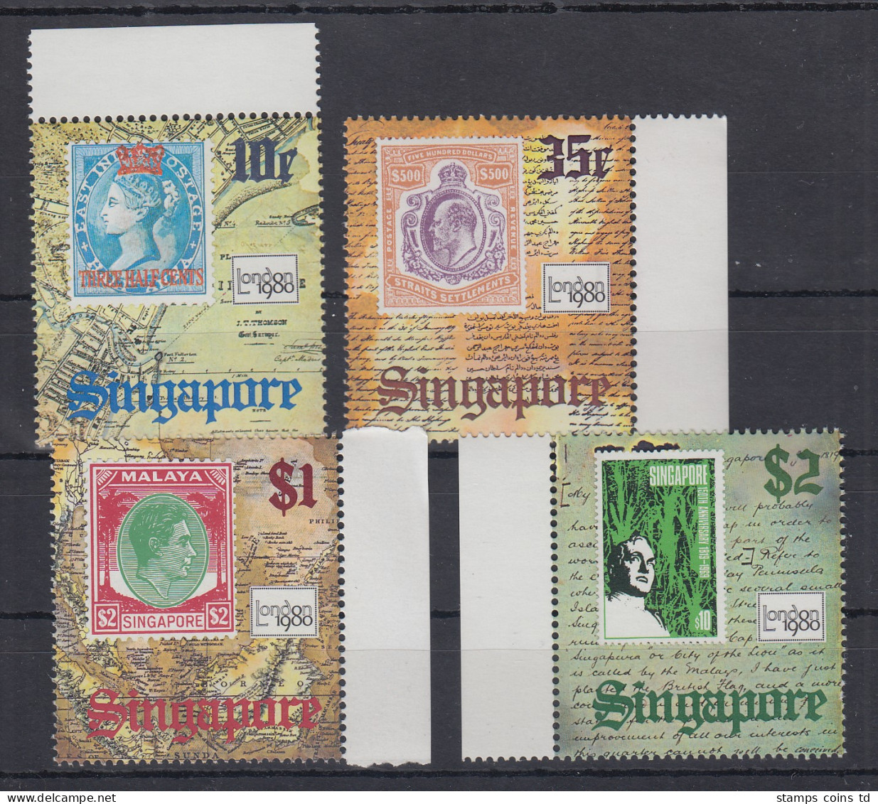 Singapur 1980 Briefmarken-Ausstellung LONDON 1980 Mi.-Nr. 355-58 Postfrisch **  - Singapore (1959-...)