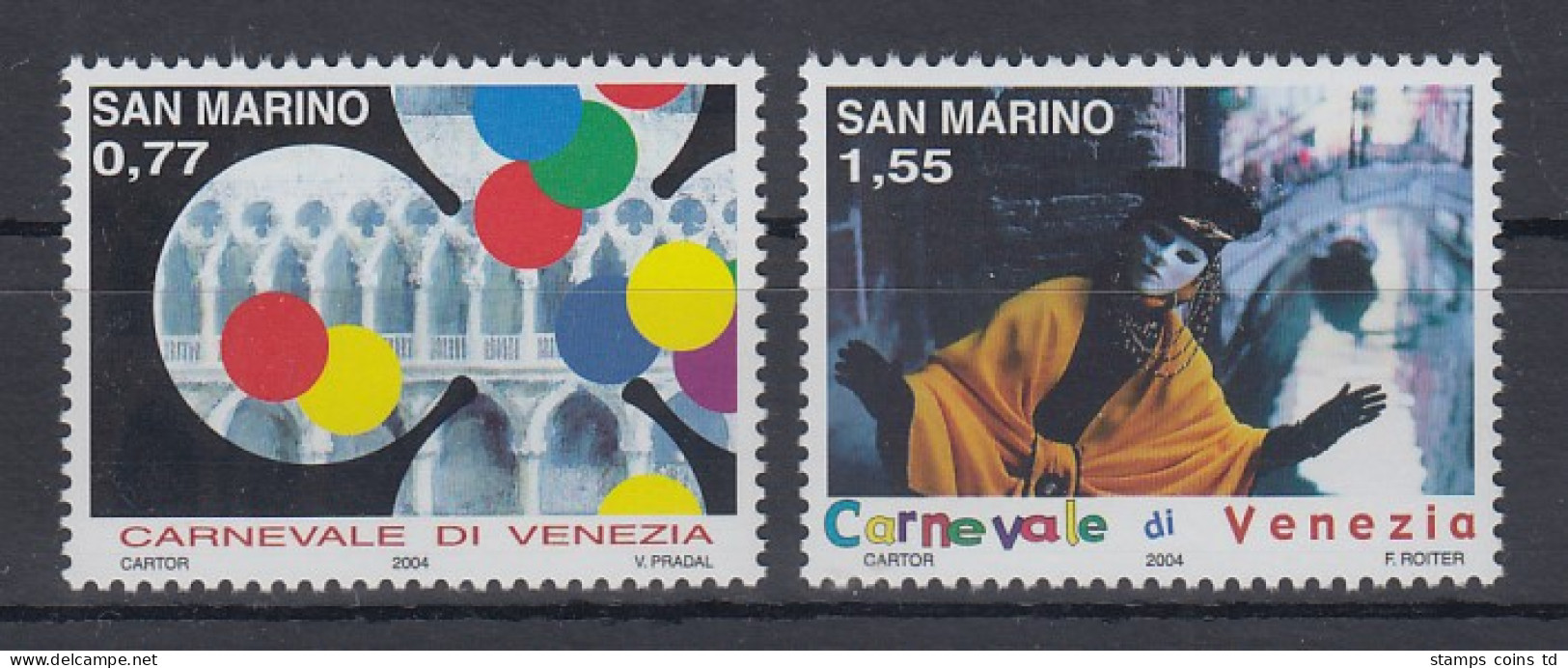 San Marino 2004 Karneval In Venedig Mi.-Nr. 2137-38 Satz 2 Werte **  - Otros & Sin Clasificación