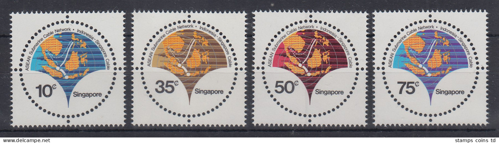Singapur 1980 ASEAN Untersee-Kabel  Mi.-Nr. 362-65 Postfrisch **  - Singapore (1959-...)
