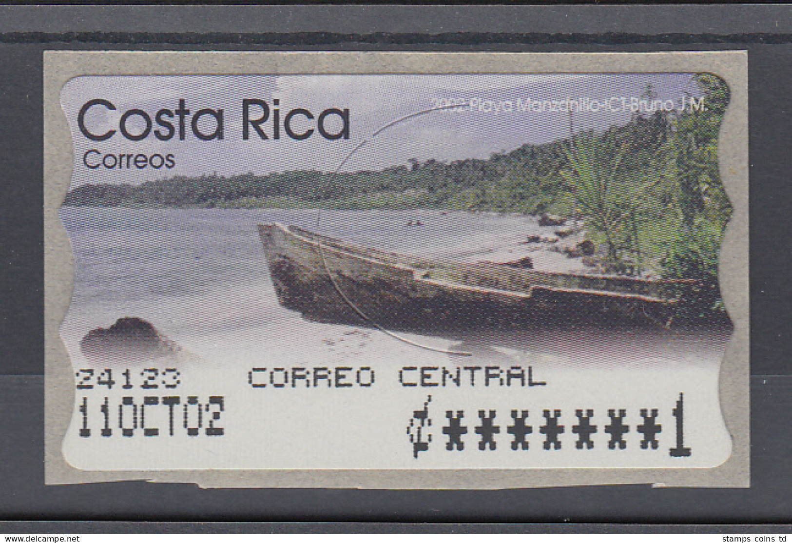 Costa Rica 2002, Epelsa-ATM Boot Am Strand,  Mi.-Nr. 2 ** - Costa Rica