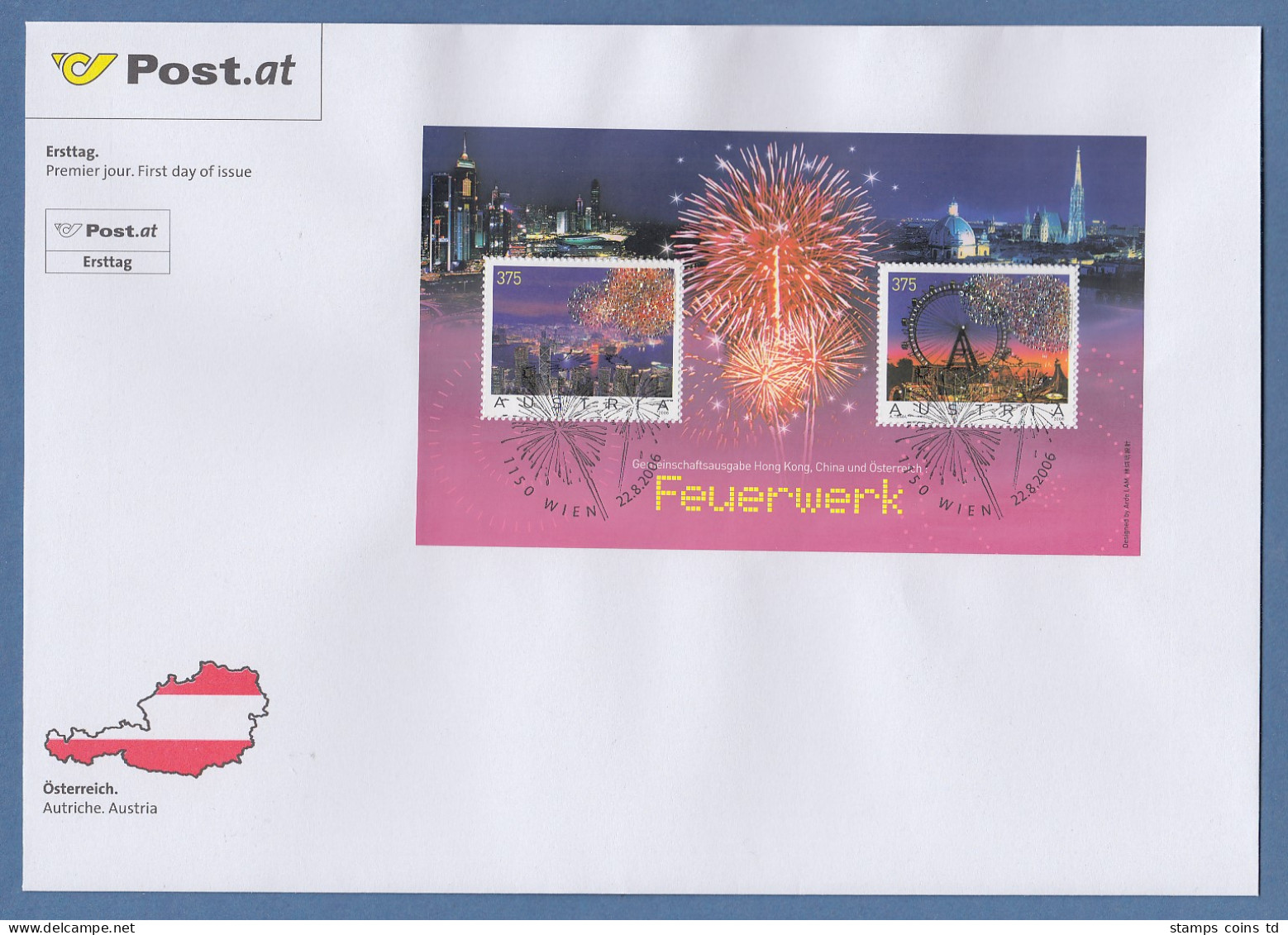 Österreich 2006 Blockausgabe Feuerwerk AUSTRIA  / AUSTRIA Mi.-Nr. Block 34 FDC - Covers & Documents