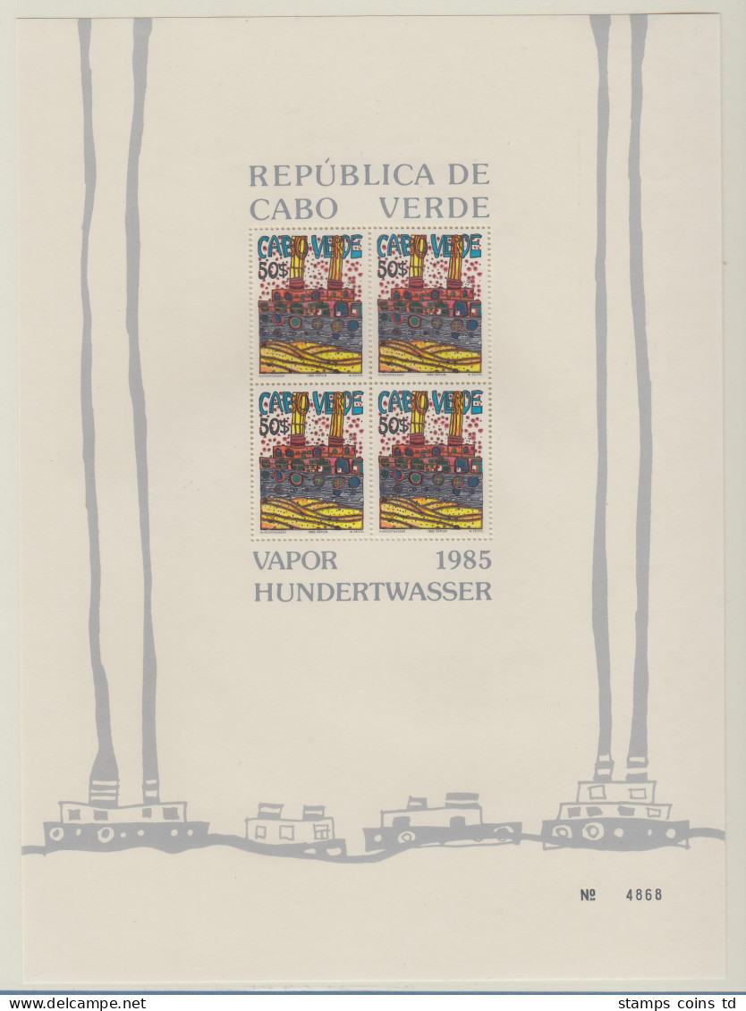 Cabo Verde (Kapverdische Inseln) 1985 Hundertwasser FDC Und 3 Blocks **  - Cape Verde