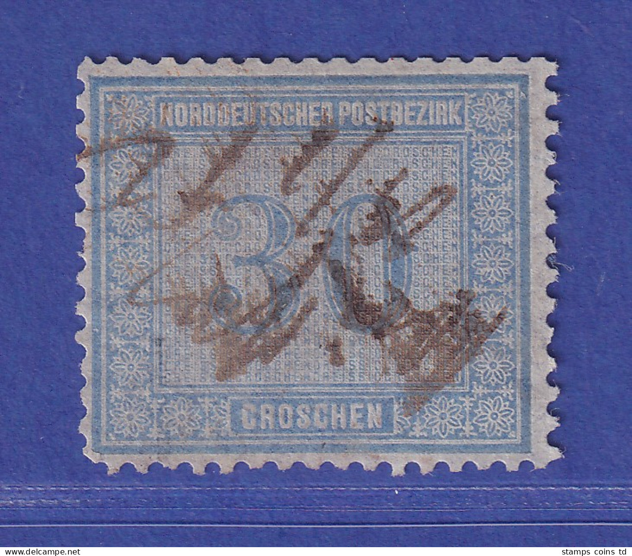 Norddt. Postbezirk 30 Gr  Mi.-Nr. 26 Mit Federzug-Entwertung Gpr. PFENNINGER - Used