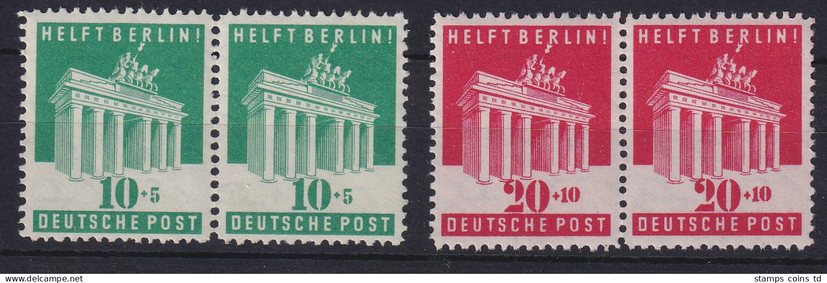 Bizone 1949 Berlin-Hilfe Mi.-Nr. 101-102 Waag. Paare Postfrisch ** - Mint