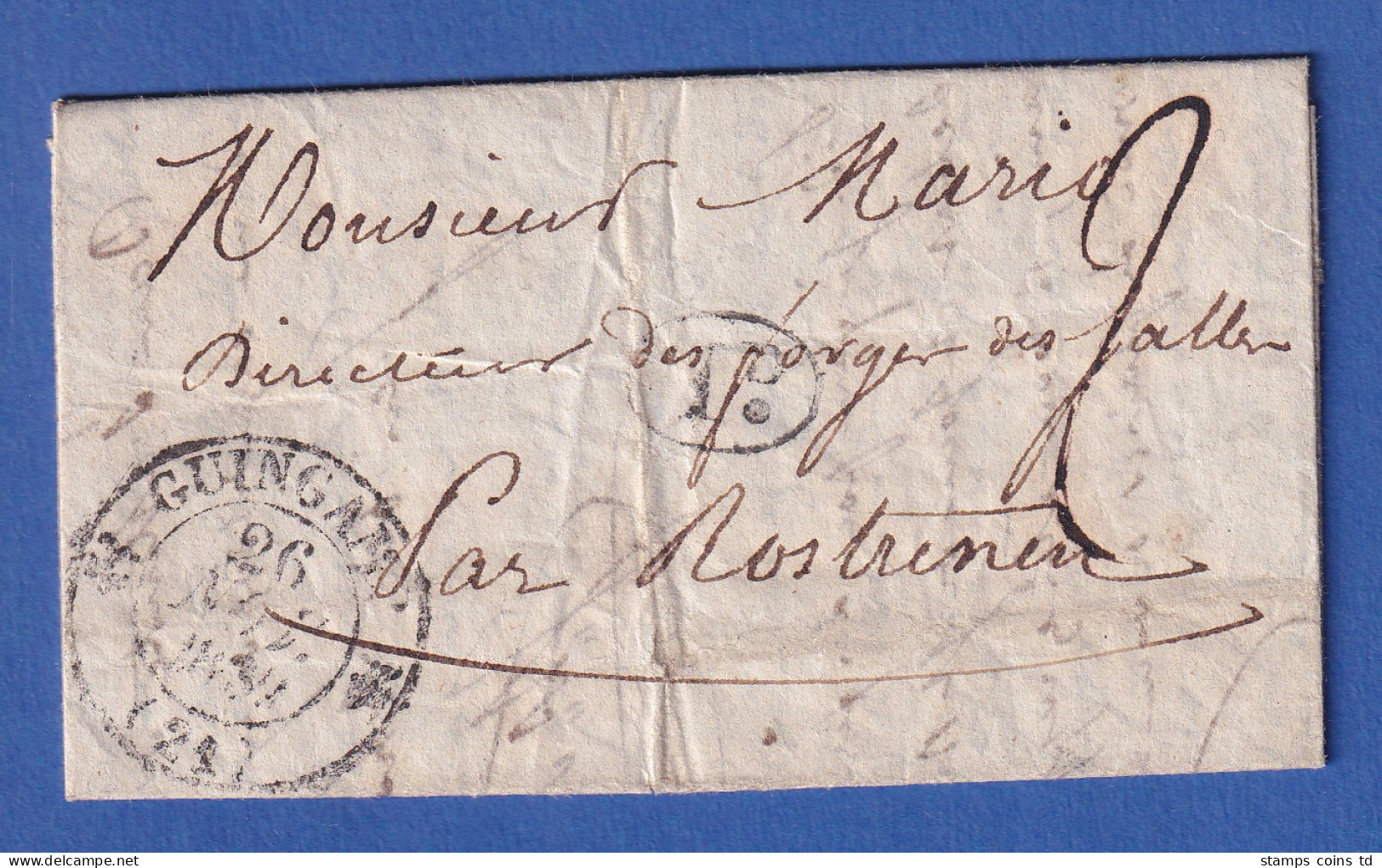 Frankreich Vorphila-Brief Mit Zweikreisstempeln GUINGAMP Und ROSTRENEN 1839 - Europe (Other)