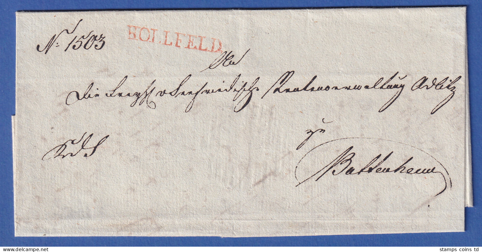 Bayern Vorphila-Brief Mit Einzeiler HOLLFELD 1828 - Sonstige & Ohne Zuordnung