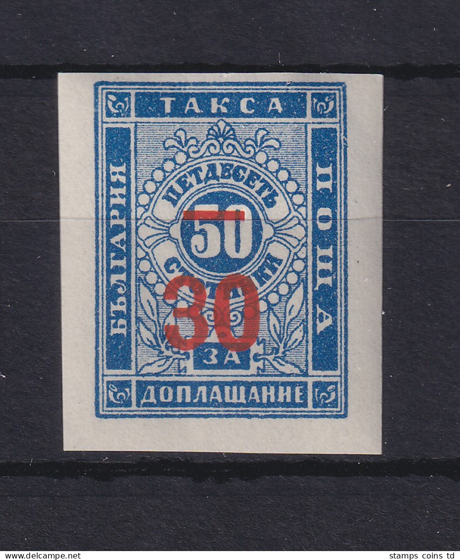 Bulgarien 1895  Portomarke Mit Rotem Wertaufdruck Mi.-Nr. 11 A Ungebraucht * - Other & Unclassified