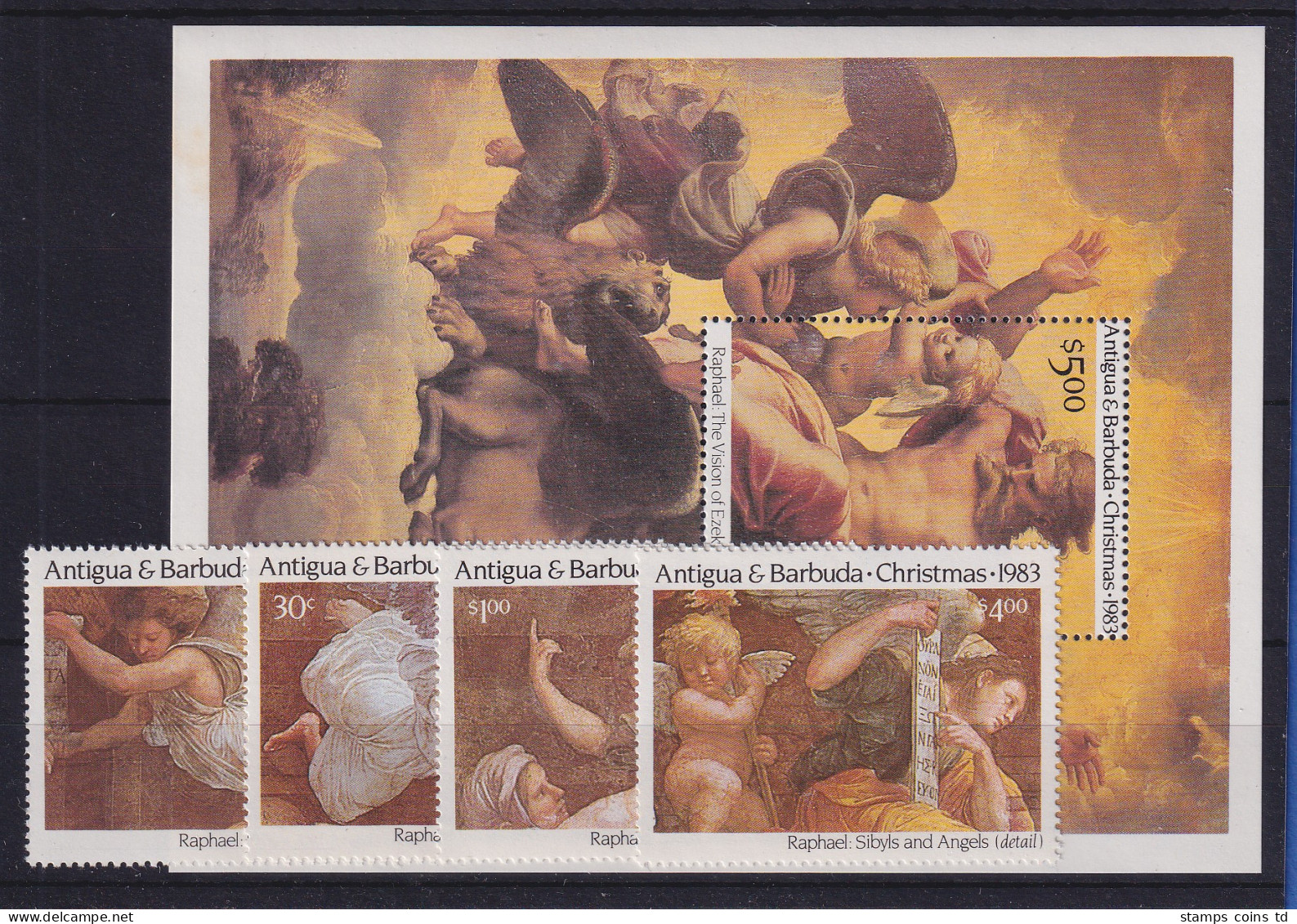 Antigua Und Barbuda 1983 Mi.-Nr. 742-745 Und Block 73 ** / MNH Weihnachten - Antigua Et Barbuda (1981-...)