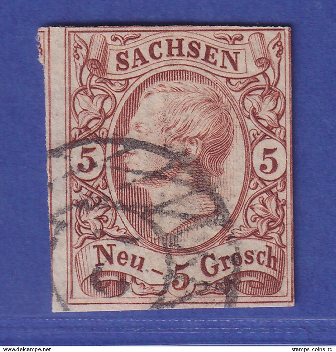 Sachsen König Johann I. 5 Ngr  Mi.-Nr.12 E  Gestempelt Gepr. PFENNINGER  - Sachsen