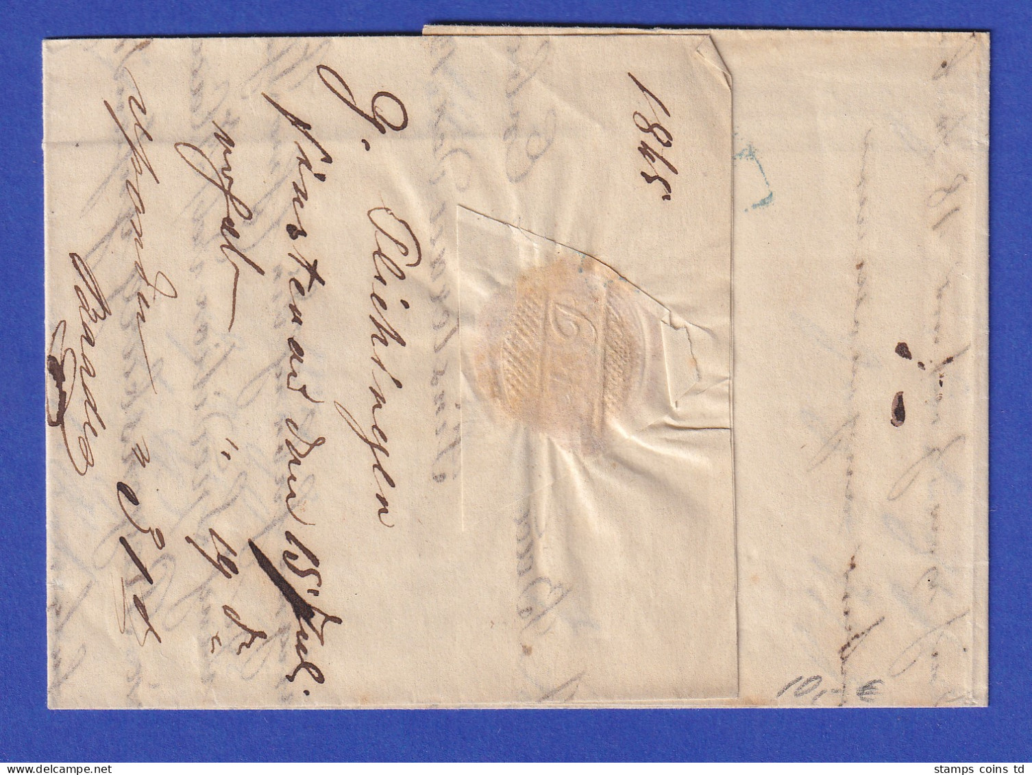 Bayern Geschäftsbrief Mit Halbkreis-Stempel FREYUNG In Grün 1845 - Other & Unclassified