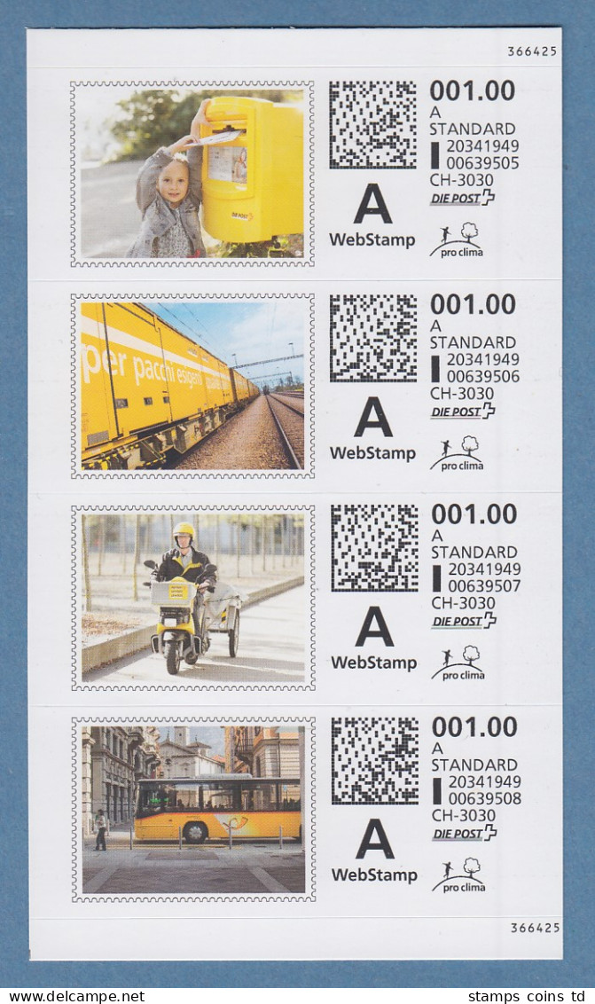 Schweiz 2005 Webstamp A  4 Werte Selbstklebend ** Auf Folienblatt  - Otros & Sin Clasificación