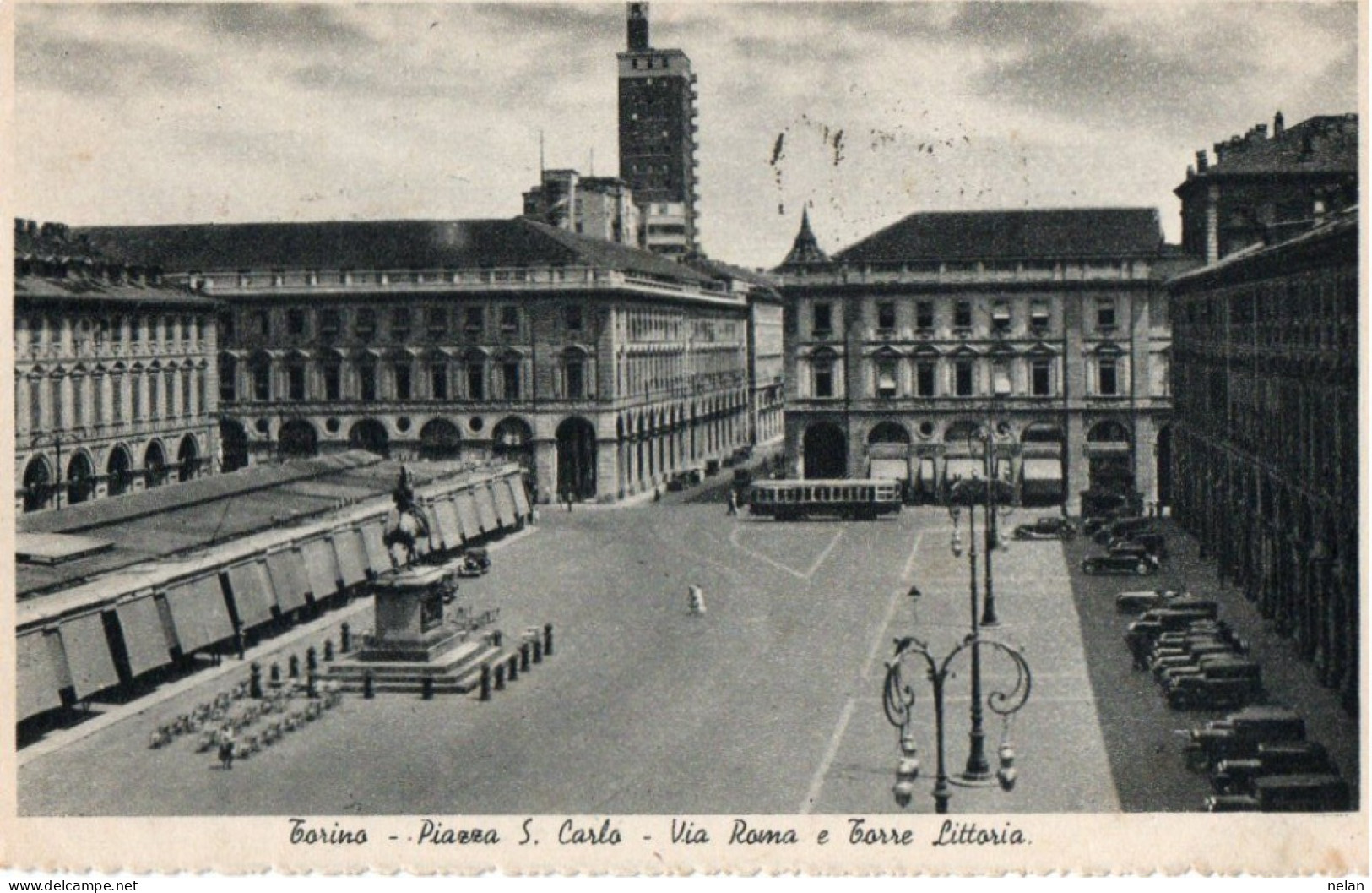 TORINO - PIAZZA S. CARLO - VIA ROMA E TORRE LITTORIA - F.P. - Places & Squares