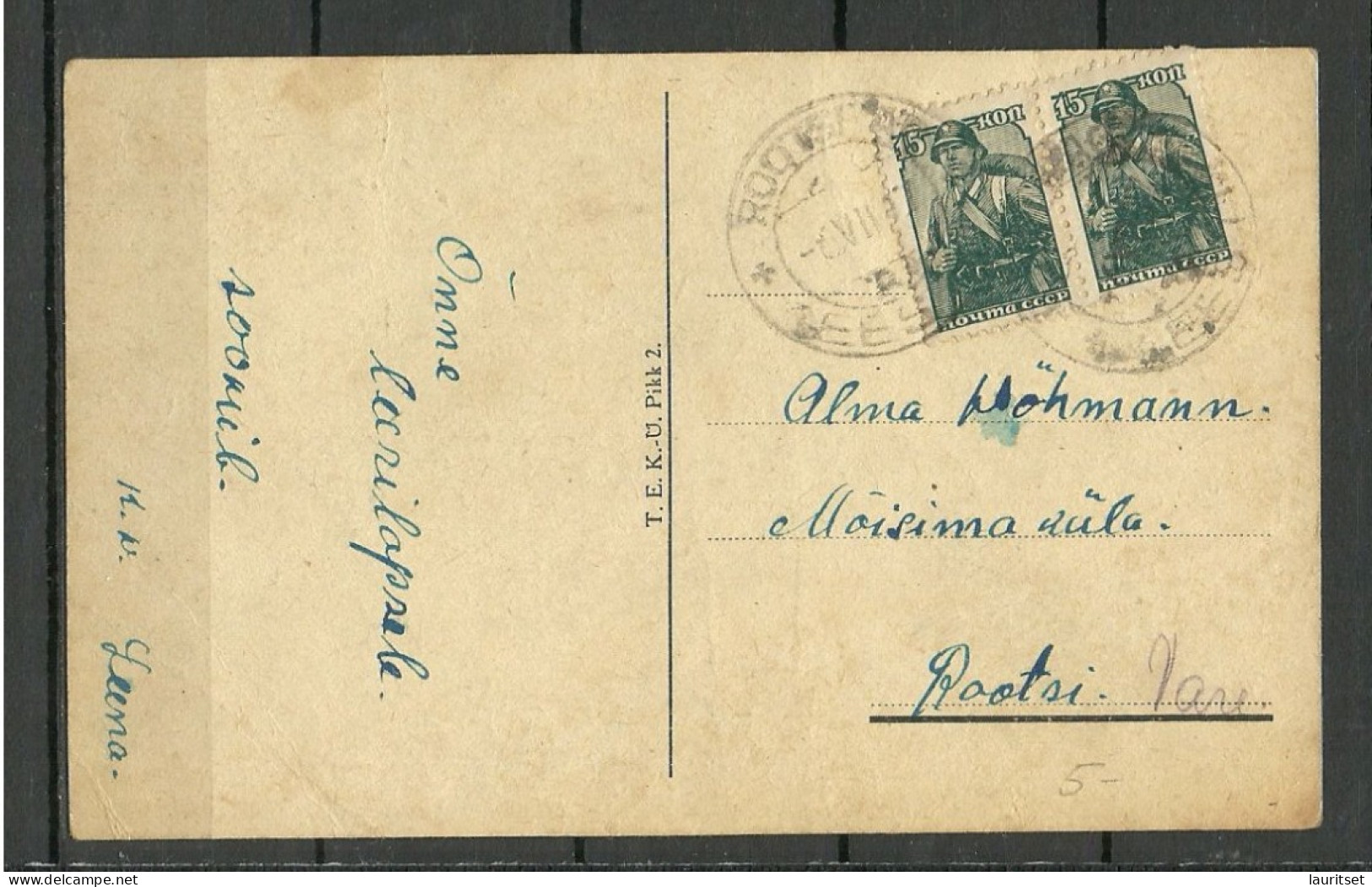 ESTLAND Estonia O 1947 ROOTSI AG - 2nd Soviet Occupation, Used Post Card, Mi 679 (Soviet Union) As Pair - Estland