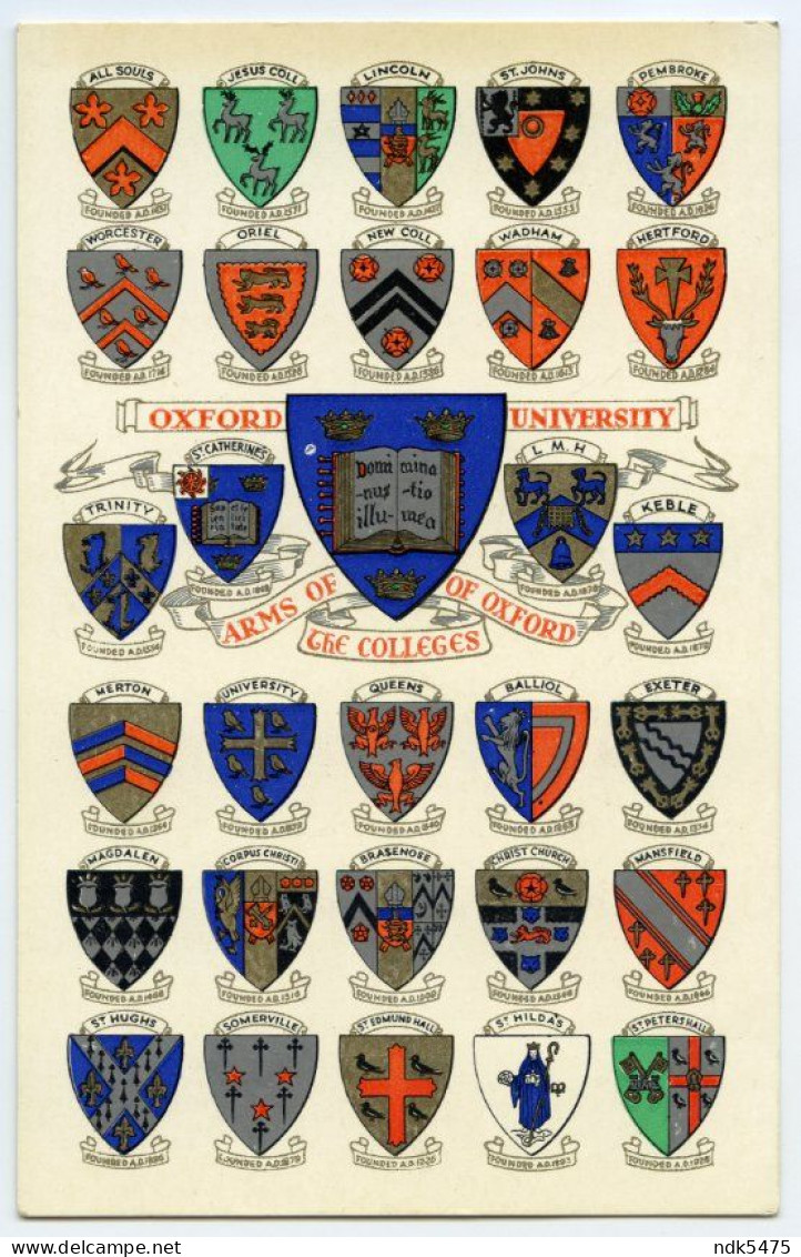 OXFORD UNIVERSITY : ARMS OF OXFORD - THE COLLEGES - Oxford