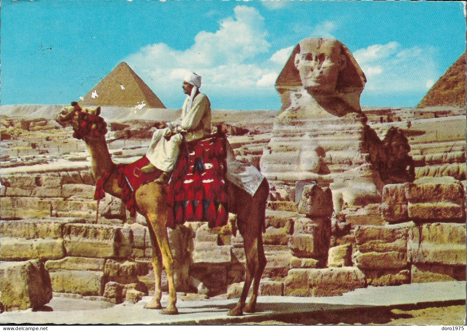 EGYPT - Giza - Pyramids - Sphinx - Used Postcard - Guiza