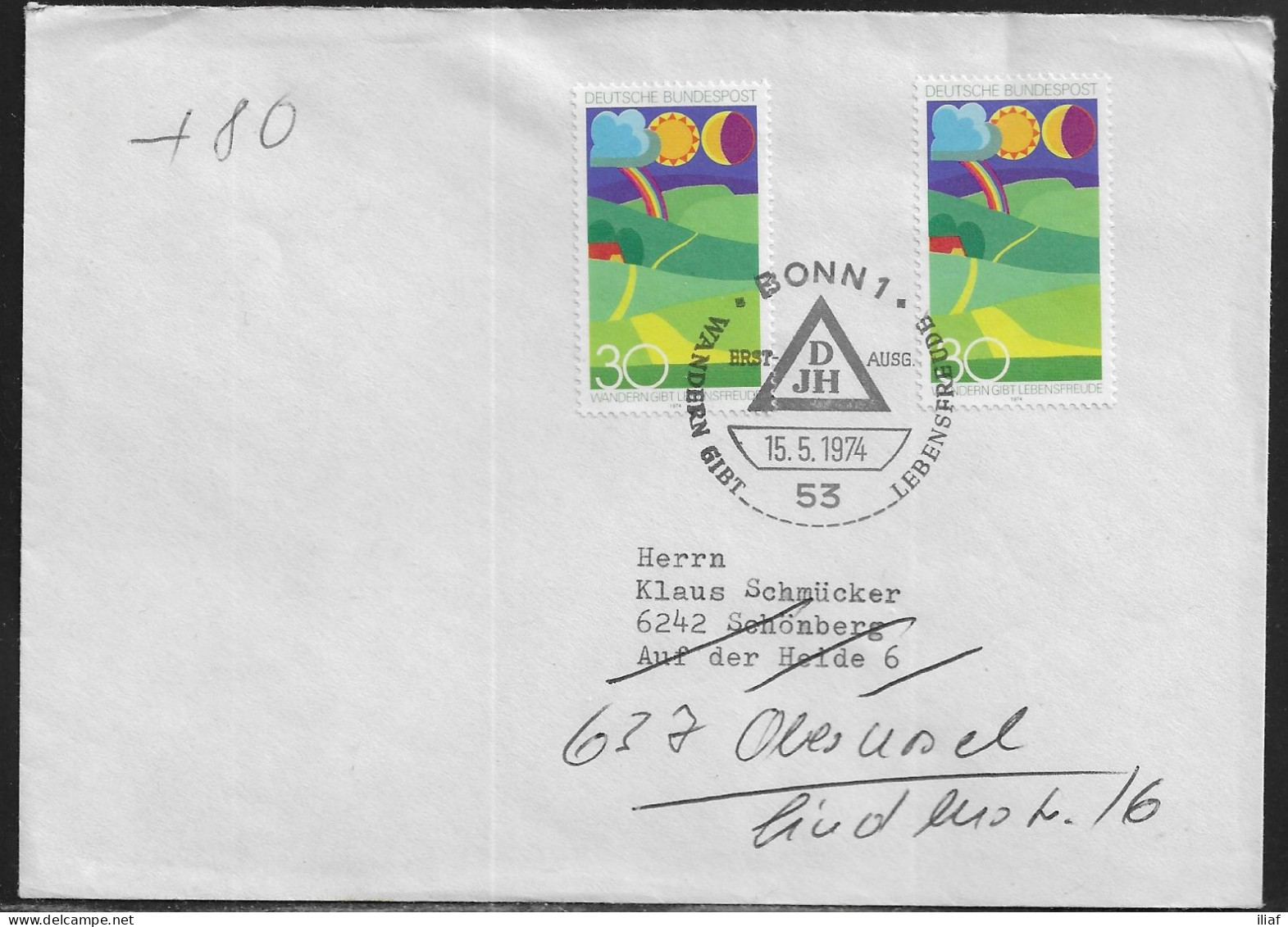 Germany. FDC Mi. 808.  Walking.  FDC Cancellation On Plain Envelope - 1971-1980