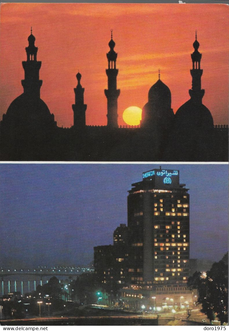 EGYPT - Cairo - Sultan Hassan & El Riffai Mosques / Sheraton Hotel - Used Postcard - Cairo