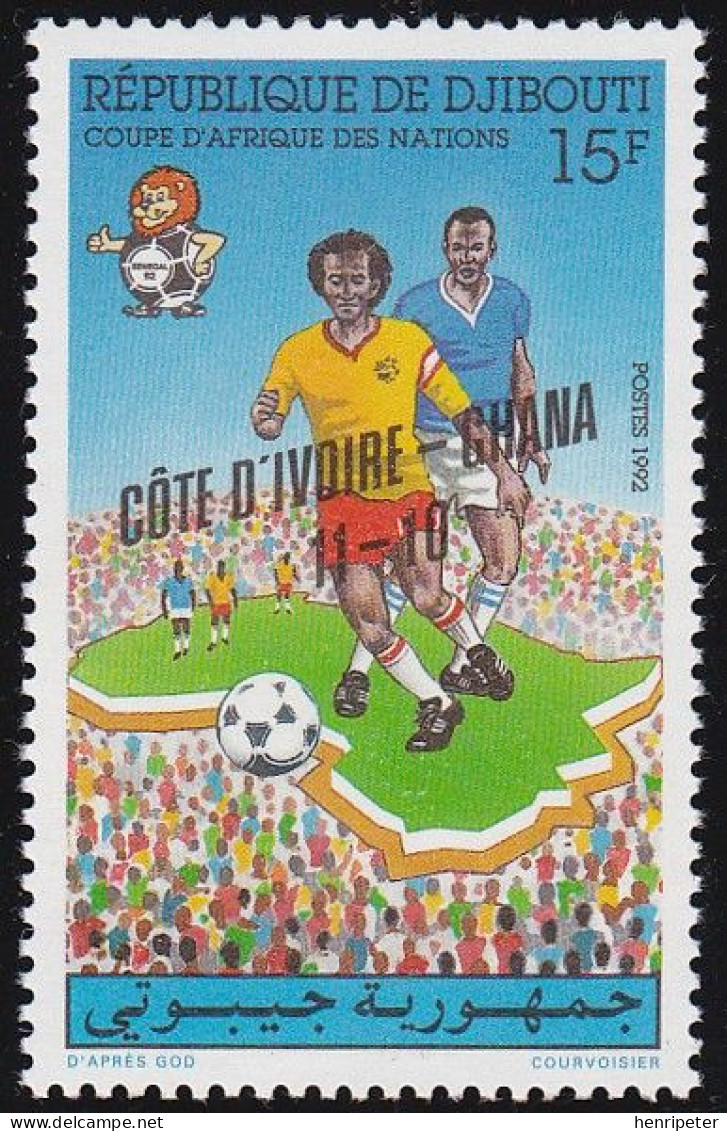 T.-P. Gommé Neuf** - Finale De La Coupe D'Afrique Des Nations CÔTE D'IVOIRE-GHANA 11-10 - N° 695 (Yvert) - Djibouti 1992 - Djibouti (1977-...)