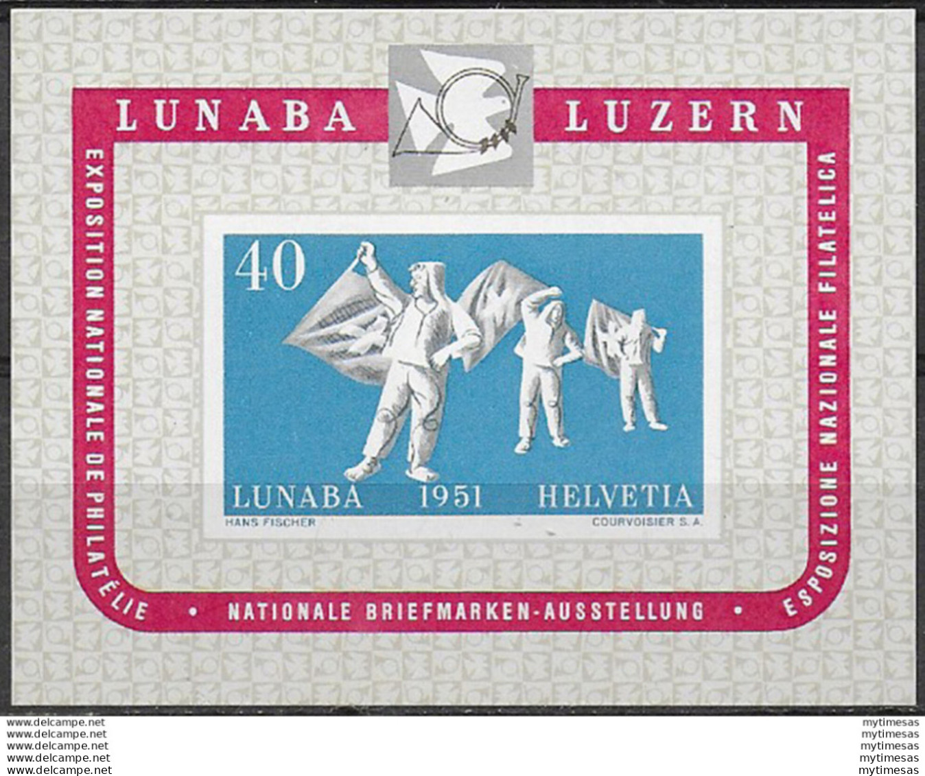 1951 Svizzera LUNABA MS MNH Unificato N. 14 - Otros & Sin Clasificación