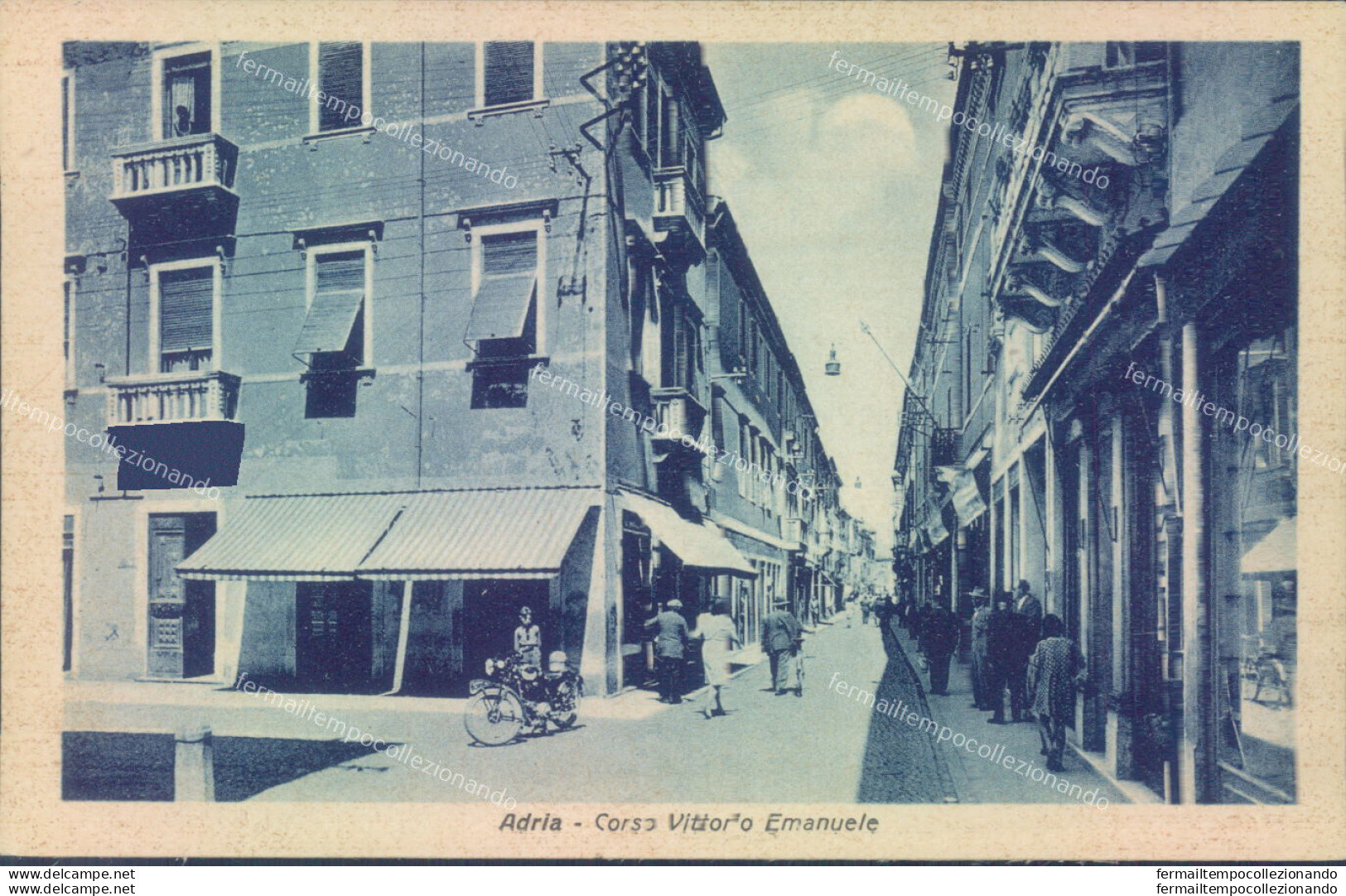 Ad318 Cartolina Adria Corso Vittorio Emanuele Provincia Di Rovigo - Rovigo