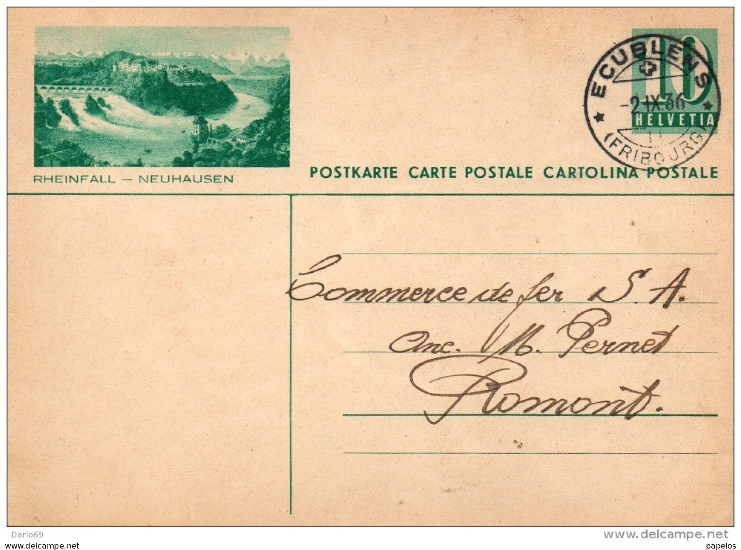 1936 CARTOLINA POSTALE - Entiers Postaux