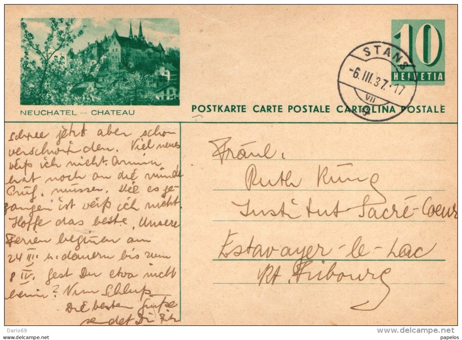 1937 CARTOLINA POSTALE - Stamped Stationery