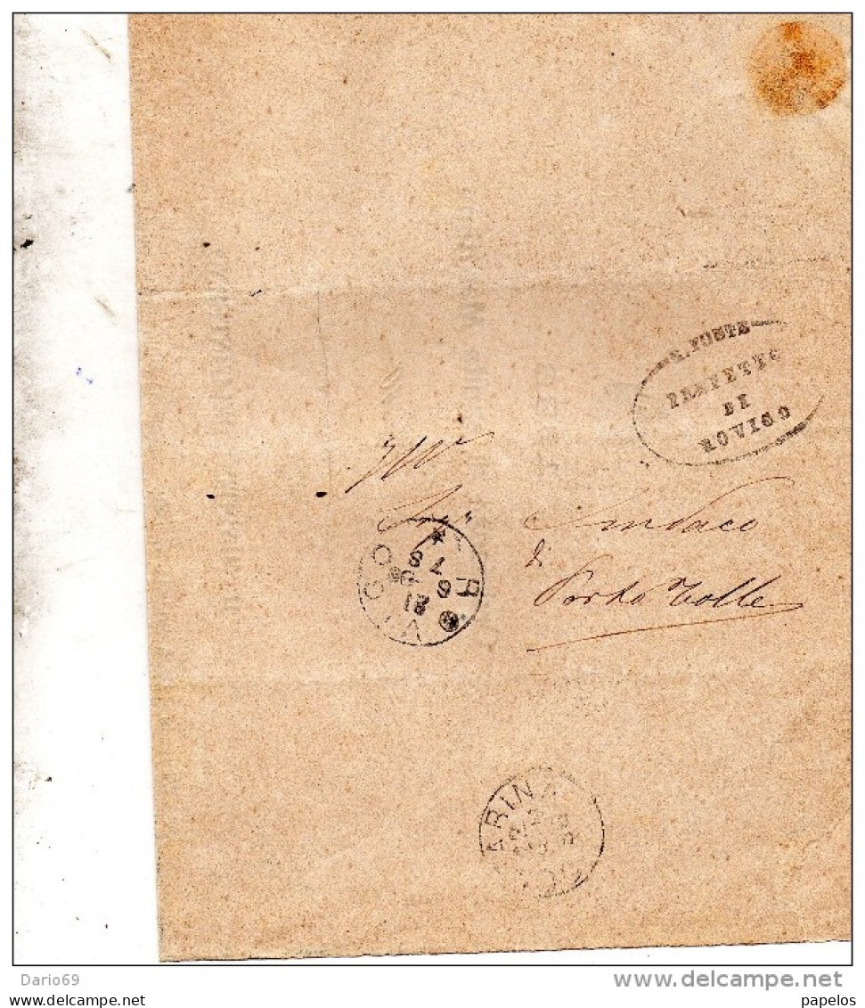 1886  LETTERA CON ANNULLO ROVIGO  - ORDINANZA DI SANITÀ MARITTIMA - Storia Postale