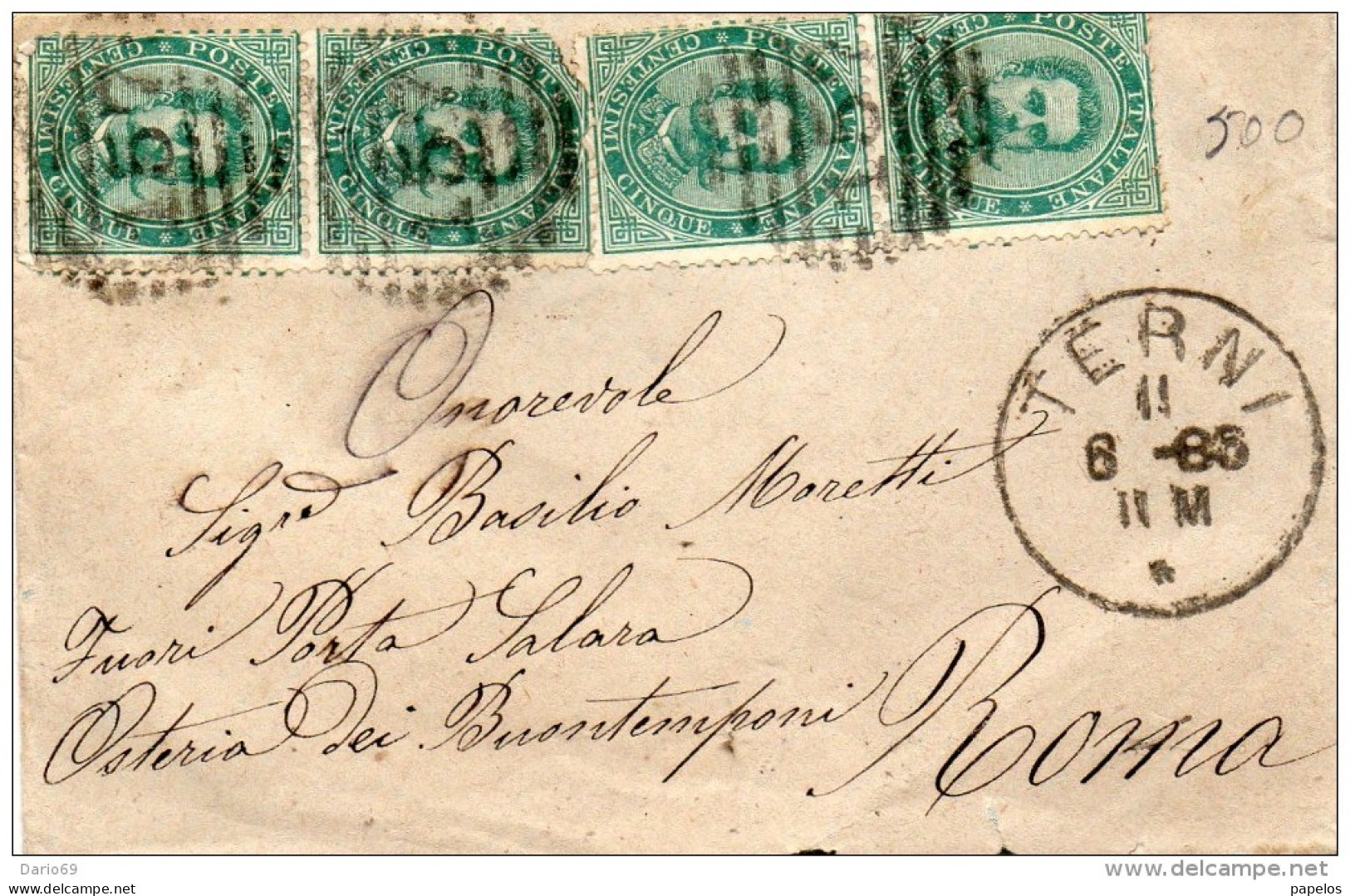 1886  LETTERA CON ANNULLO TERNI - Poststempel