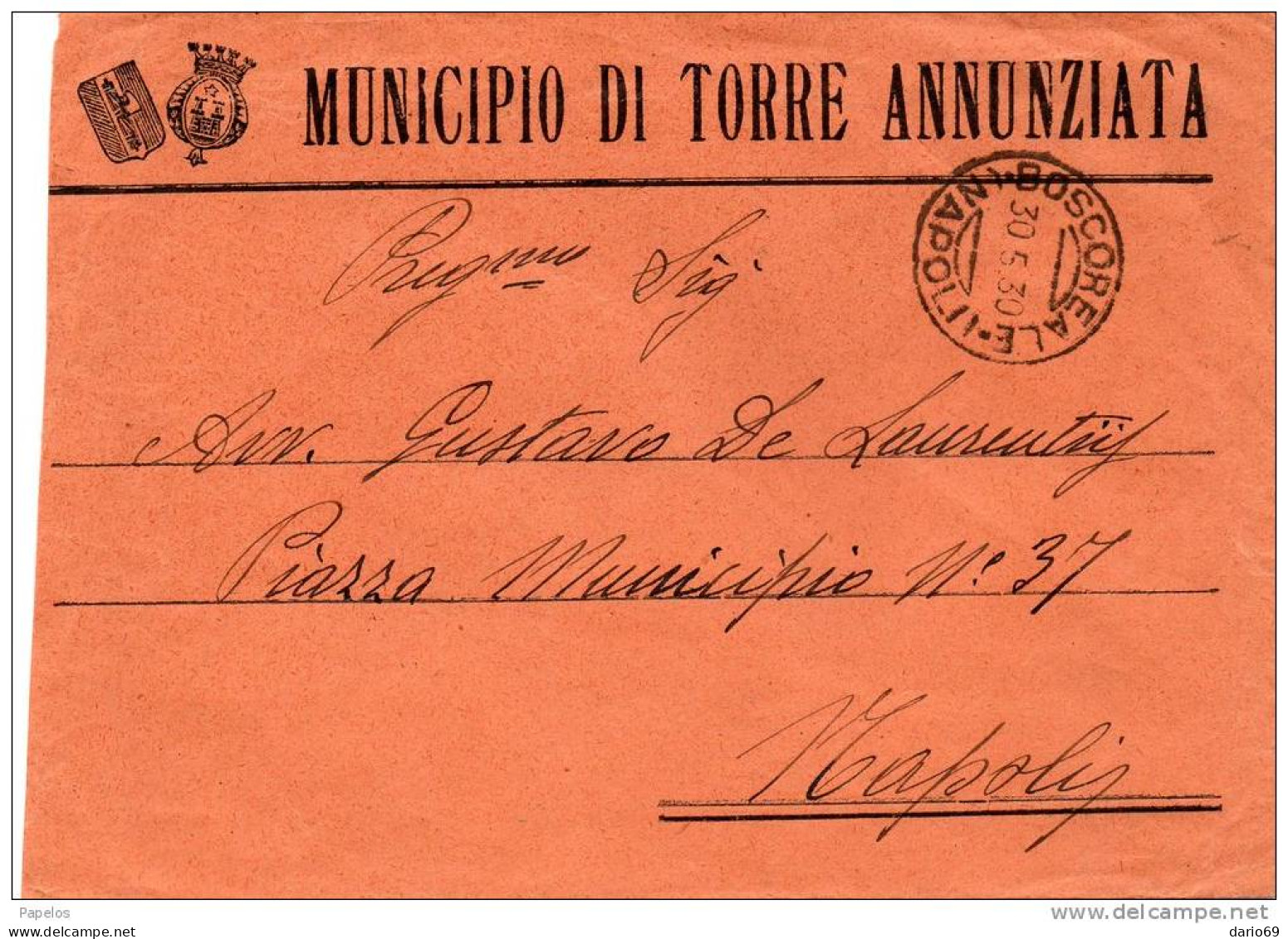 1930 LETTERA CON ANNULLO BOSCOREALE NAPOLI - Storia Postale