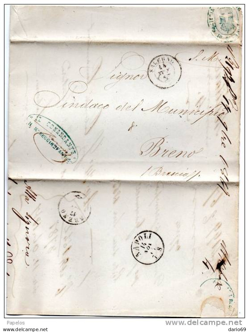 1867 LETTERA CON ANNULLO SALERNO    + 16°  REGGIMENTO FANTERIA BRIGATA SAVONA - Oficiales