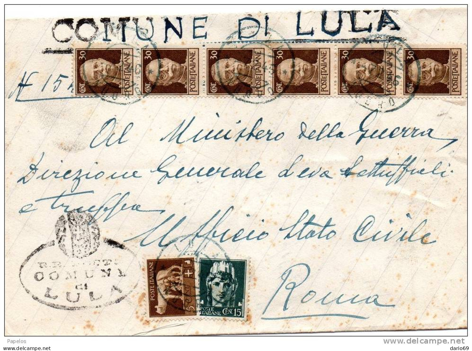 1946 LETTERA    CON ANNULLO LULA NUORO - Storia Postale