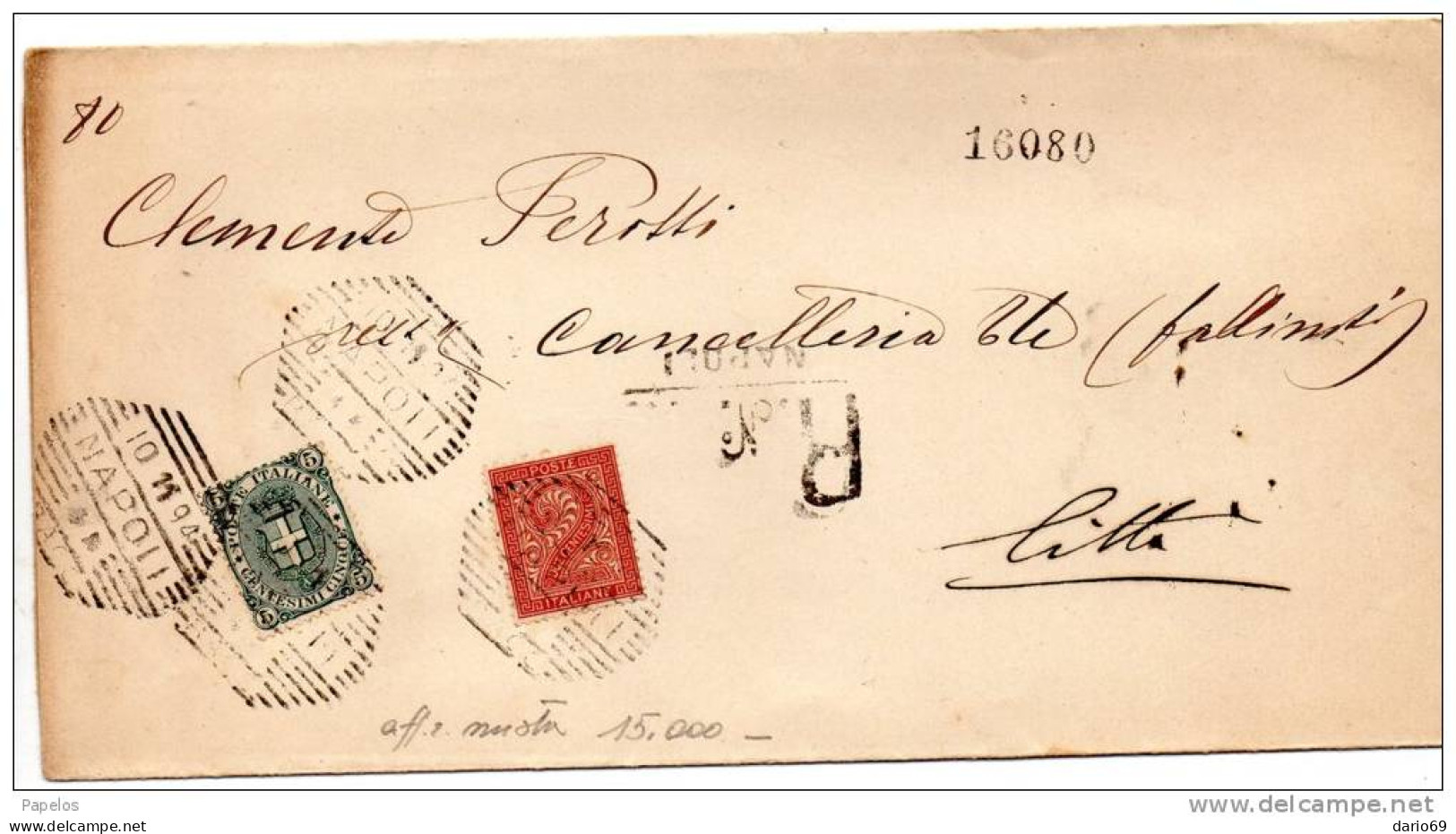 1894  LETTERA RACCOMANDATA   CON ANNULLO NAPOLI - Storia Postale