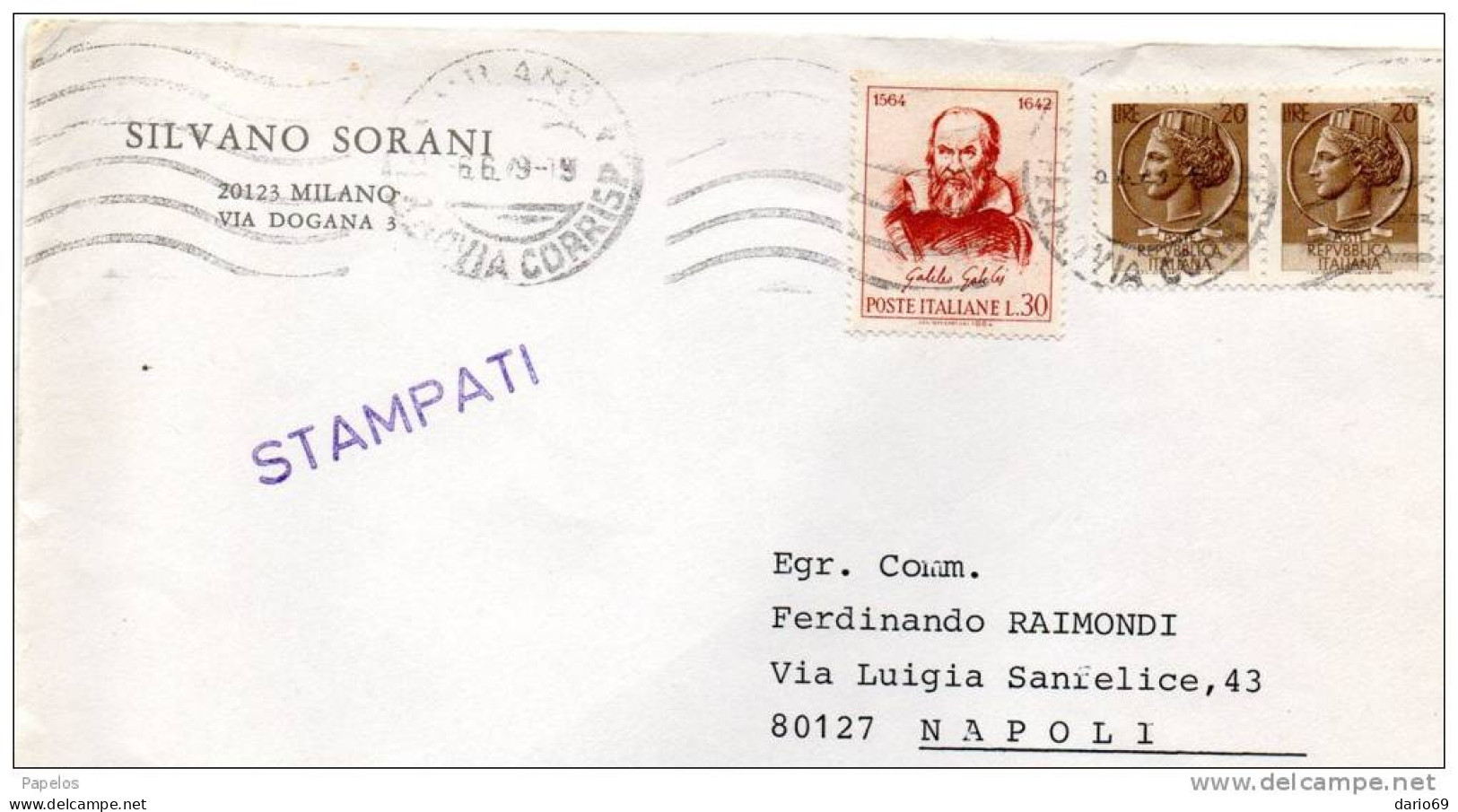 1969  LETTERA CON  ANNULLO MILANO - 1961-70: Marcophilie