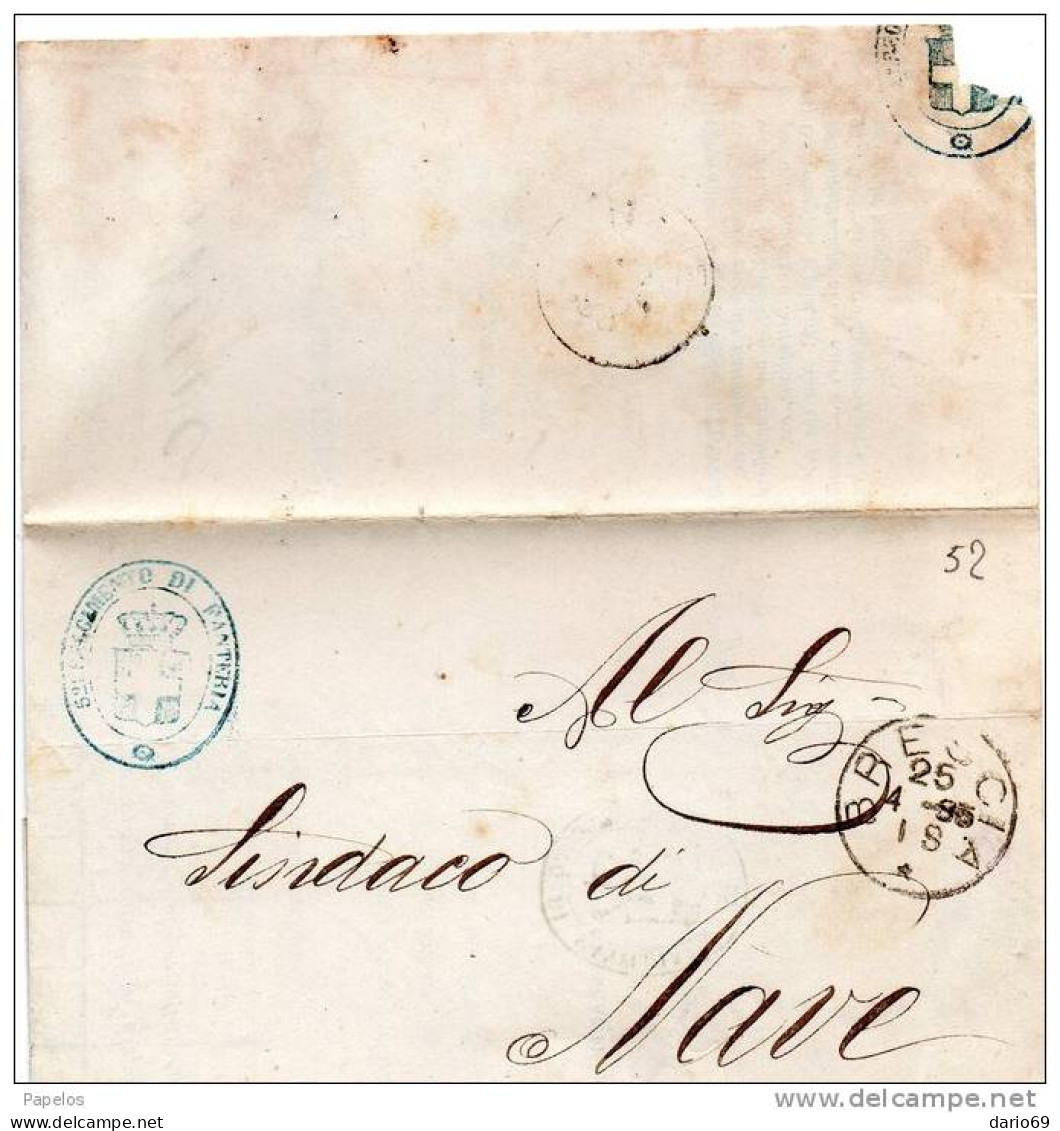 1885  LETTERA  CON ANNULLO BRESCIA - 52° REGGIMENTO FANTERIA - Poststempel