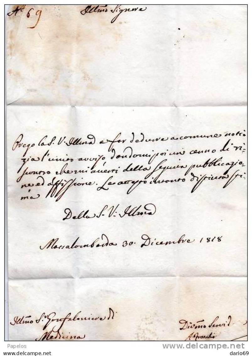 1818 LETTERA CON ANNULLO LUGO RAVENNA - ...-1850 Préphilatélie