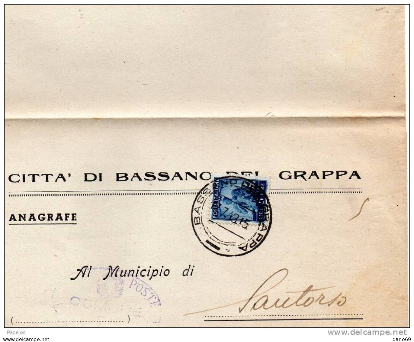 1948  LETTERA  INTESTATA CON ANNULLO BASSANO DEL GRAPPA - 1946-60: Storia Postale