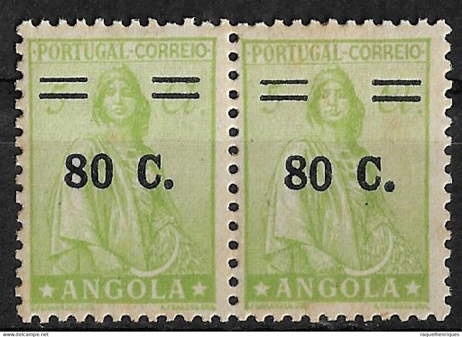 ANGOLA 1934 ISSUE OF 1932 SURCHARGED 80/5A PAIR MNH (NP#71-P04-L5) - Angola