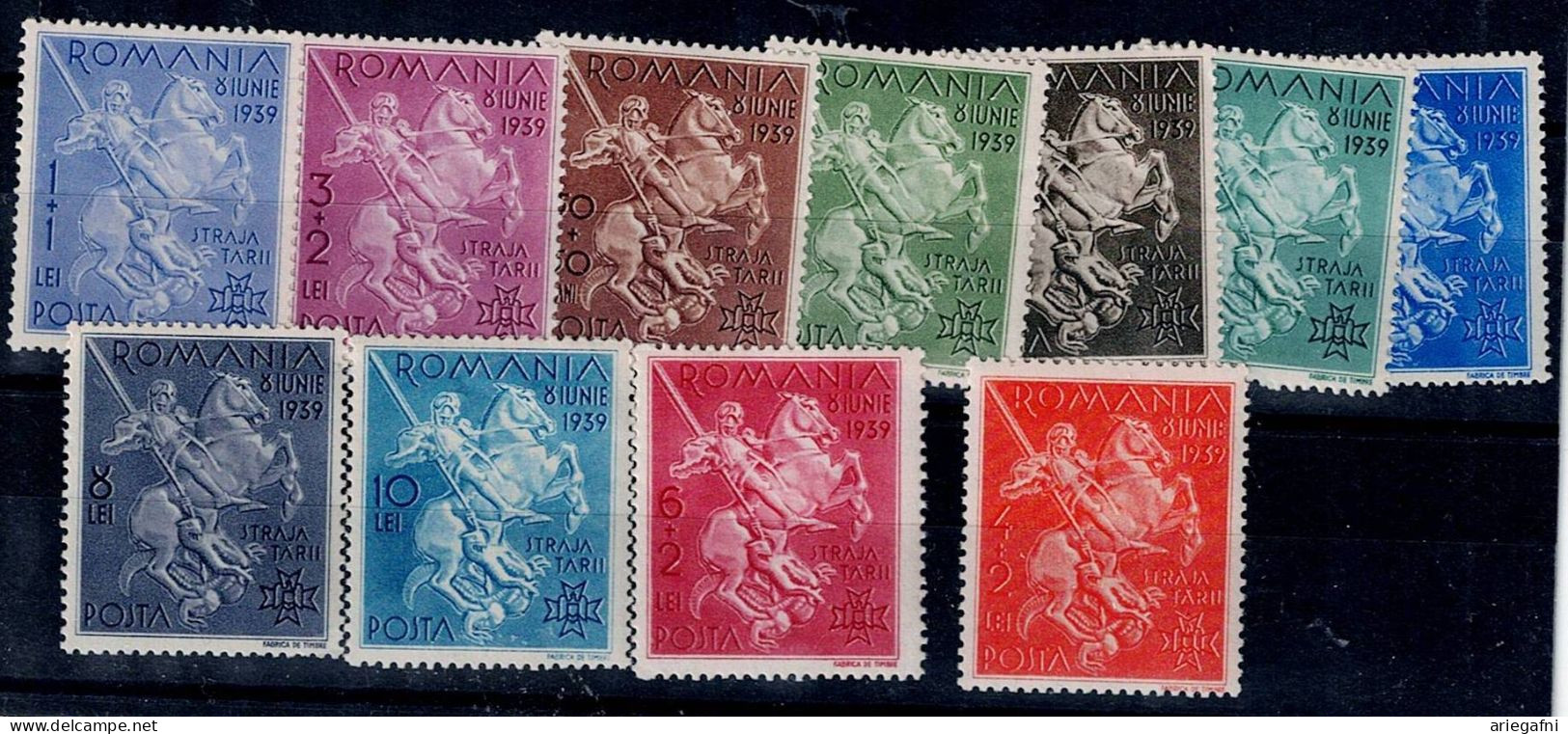ROMANIA 1939 9TH ANNIVERSARY OF THE ACCEPTANCE OF KING CHARLES II MI 598-608 MNH VF!! - Neufs